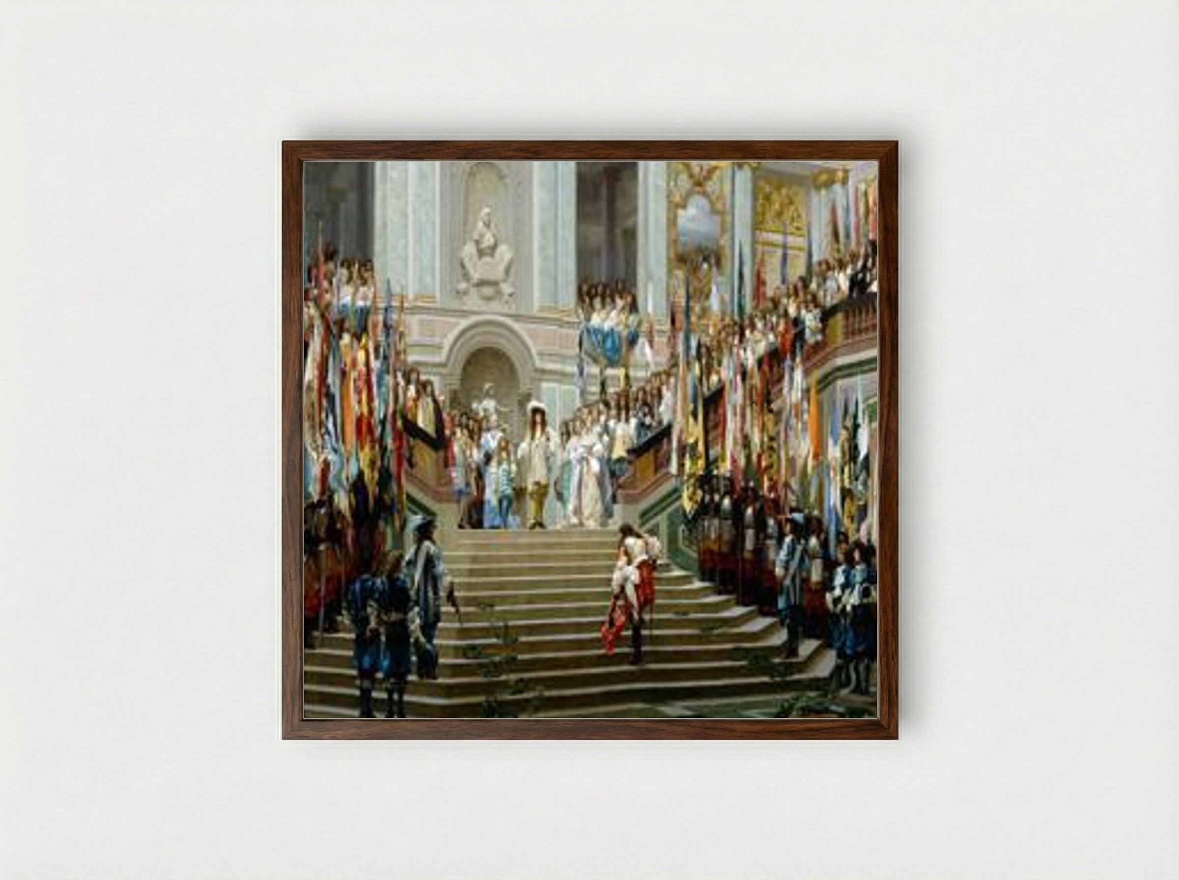Reception of Le Grand Condé at Versailles - Jean-Léon Gérôme - Framed Print Dark Wood