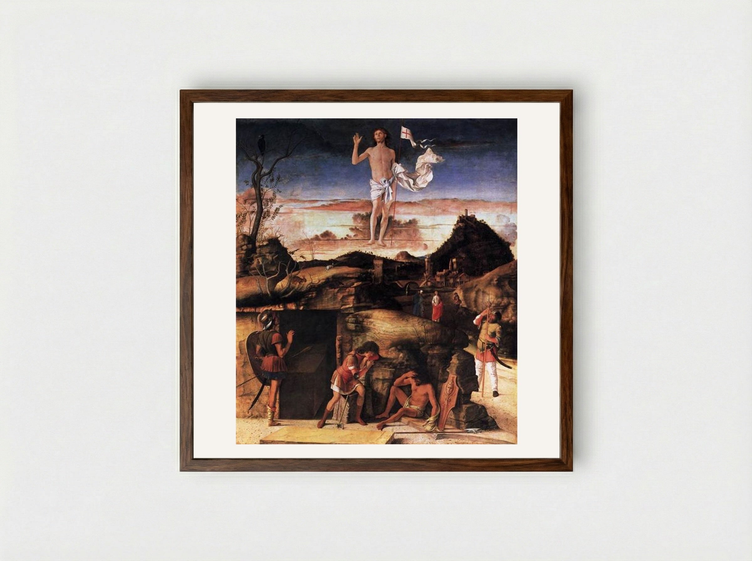 Resurrection of Christ - Giovanni Bellini - Framed Print Dark Wood