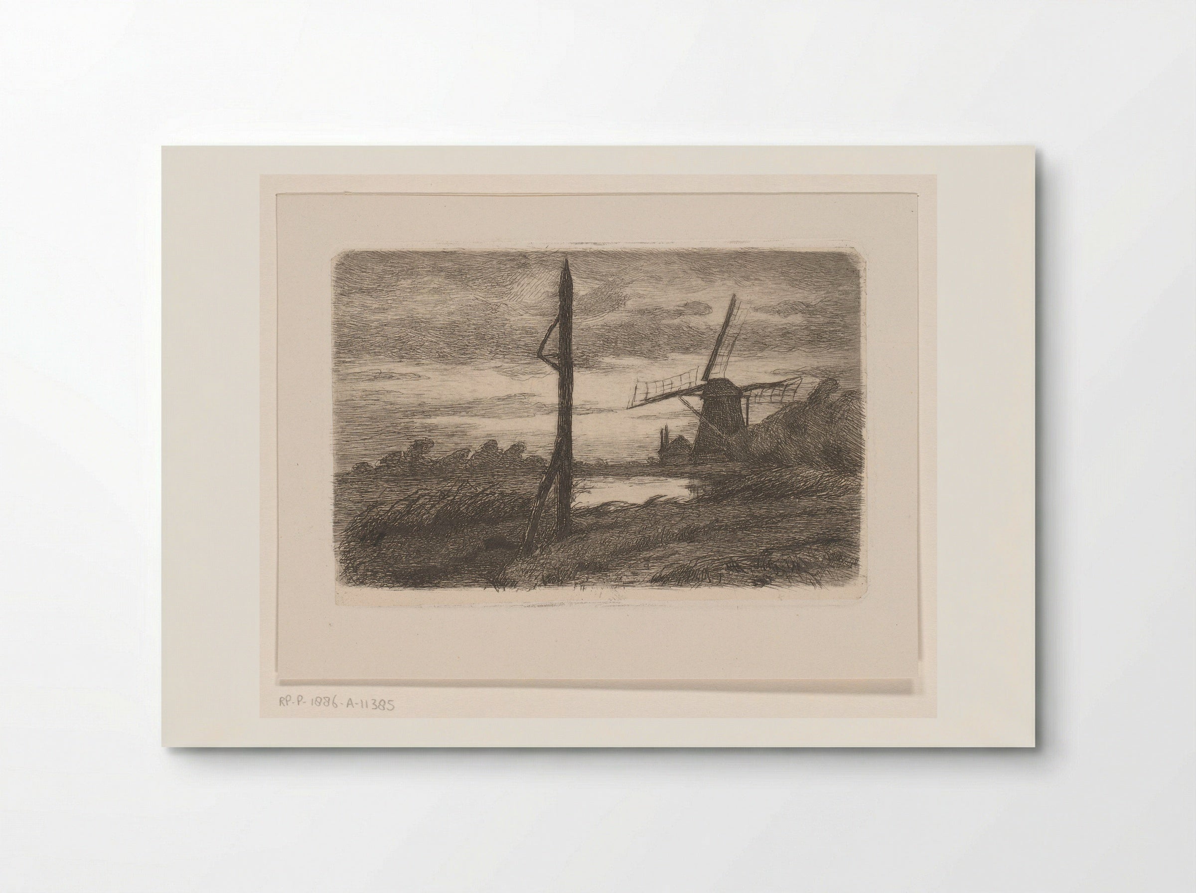 Riviergezicht met molen - Wilhelmus Johannes Steenhoff - Poster