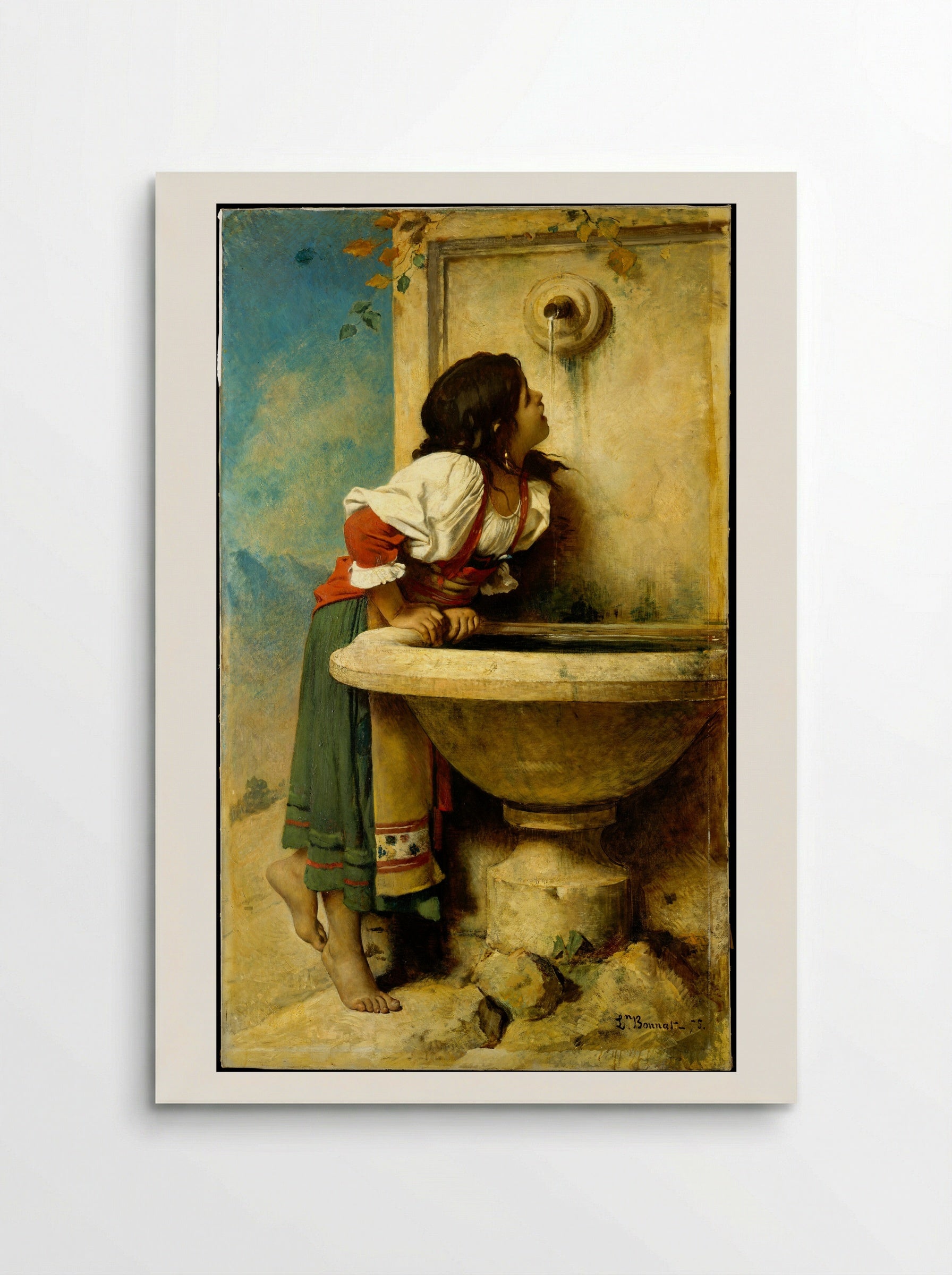 Roman Girl at a Fountain - Léon Bonnat - Poster