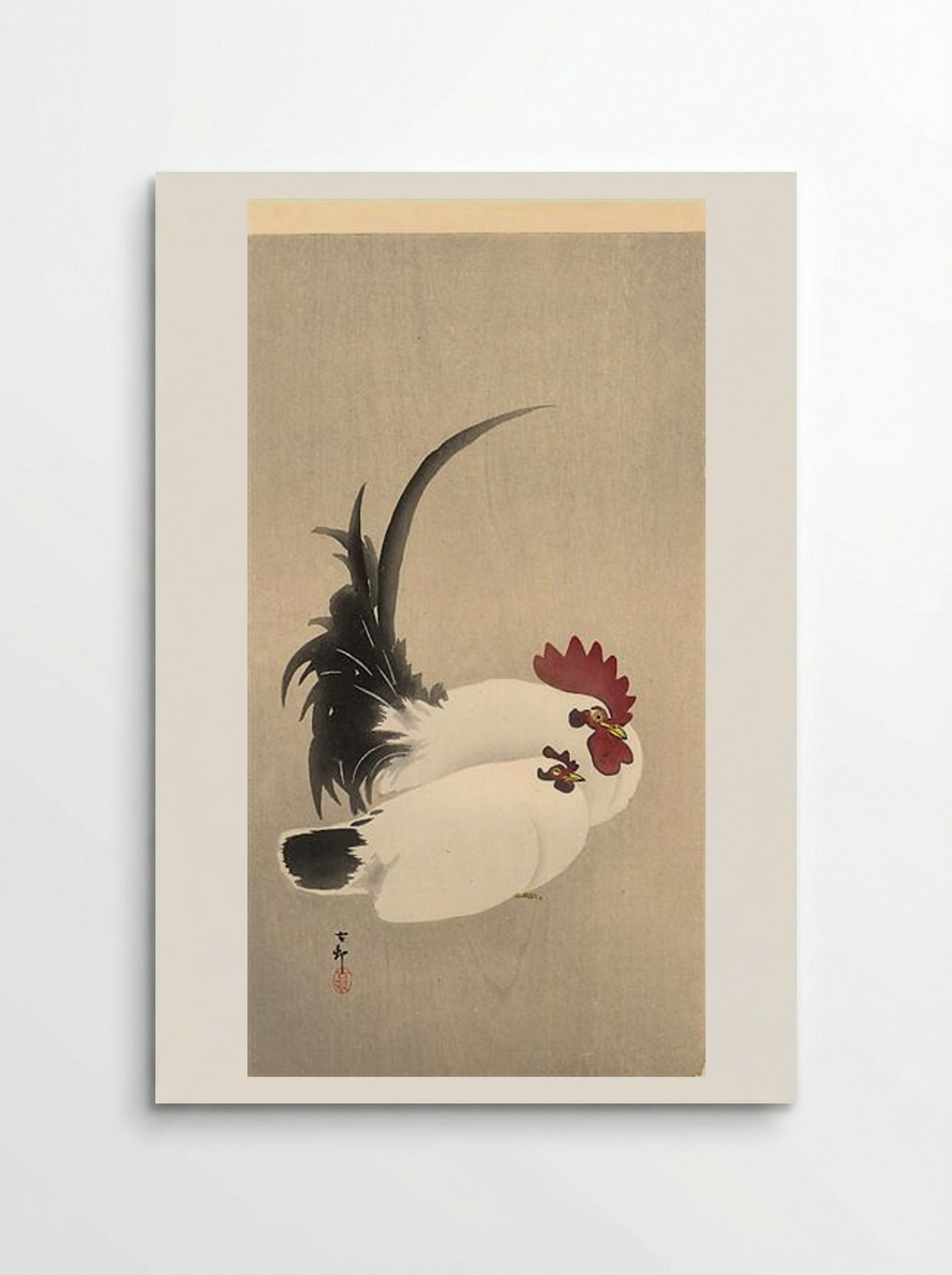 Rooster and Hen - Ohara Koson - Poster