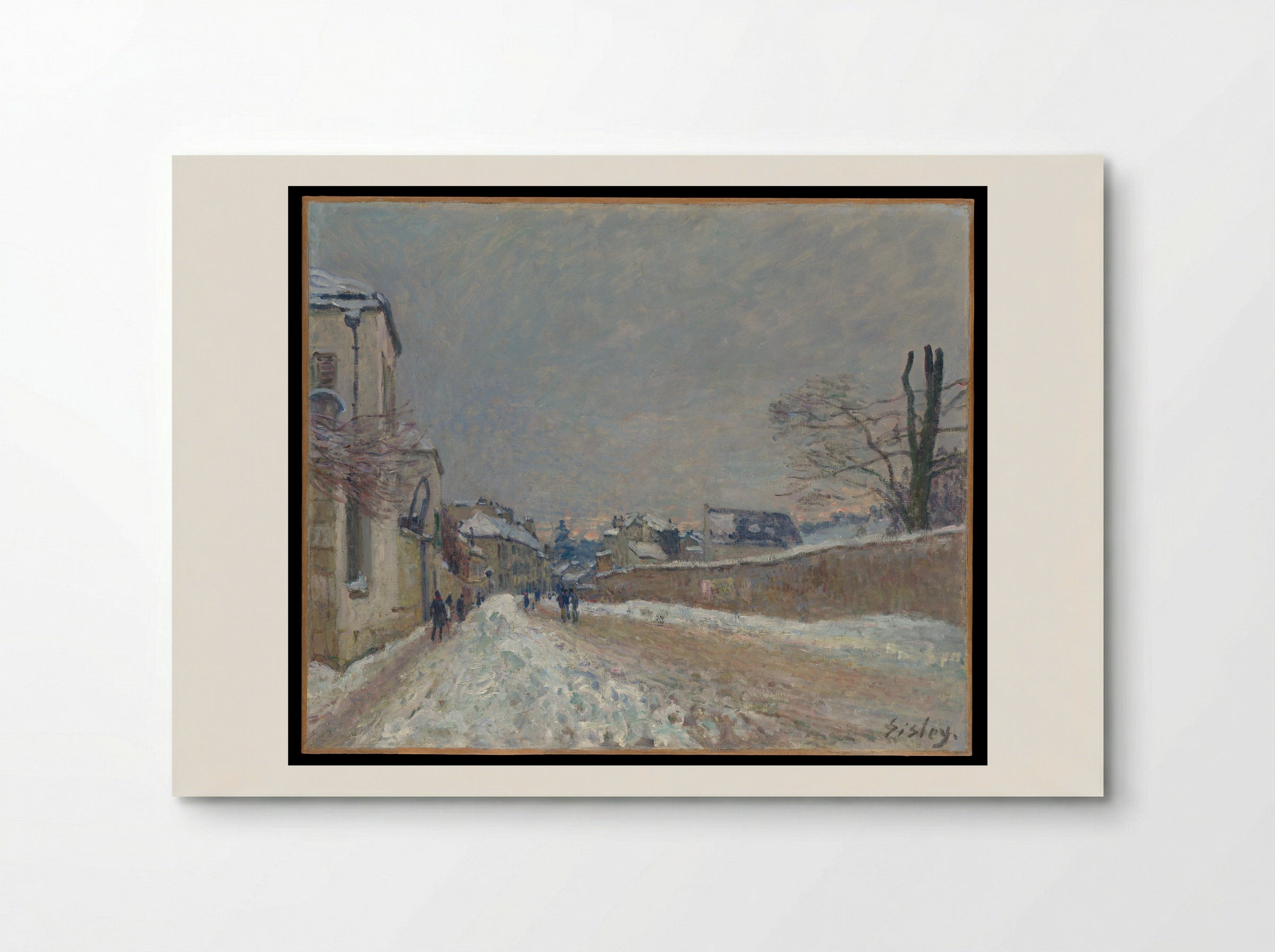 Rue Eugène Moussoir at Moret: Winter - Alfred Sisley - Poster