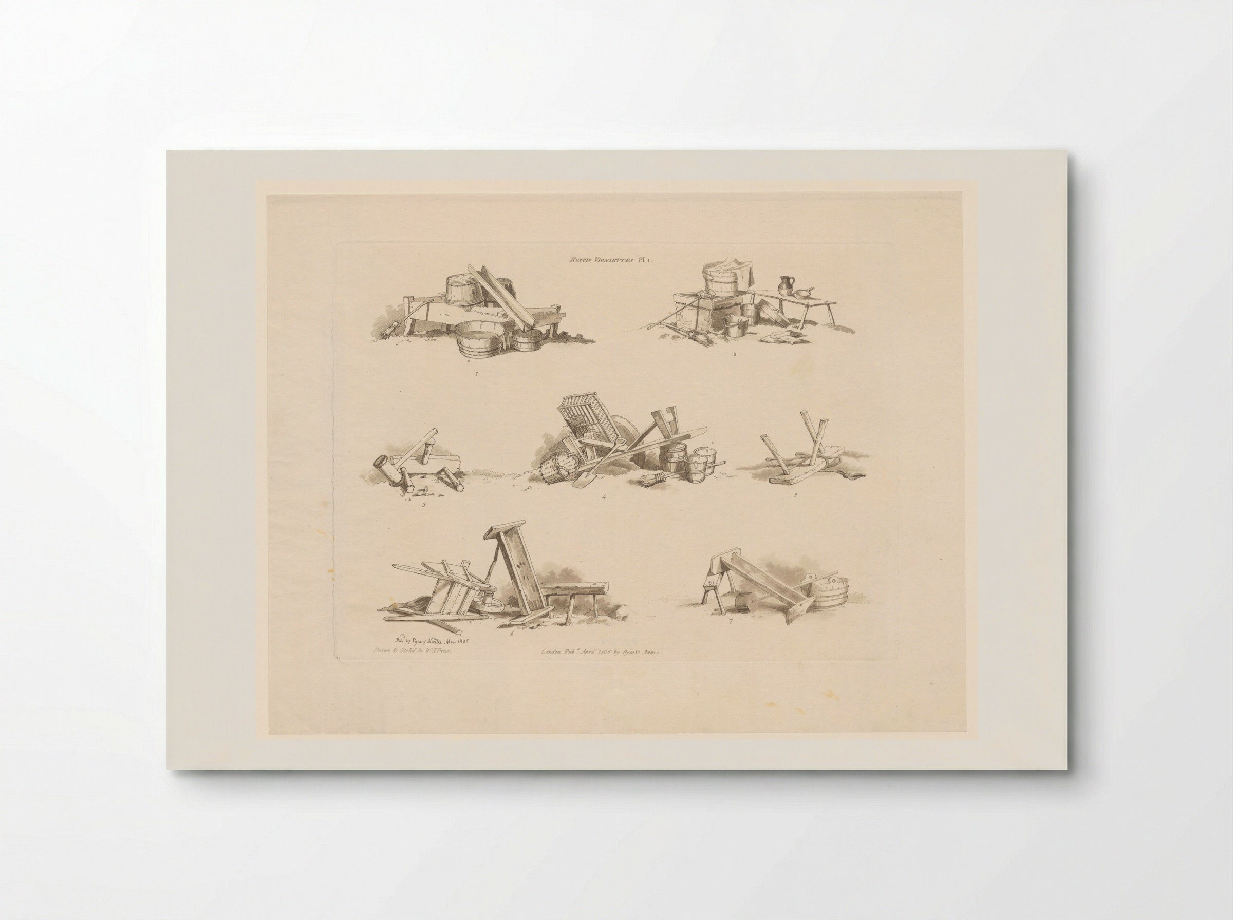Rustic Vignettes, Plate 1 - William Henry Pyne - Poster