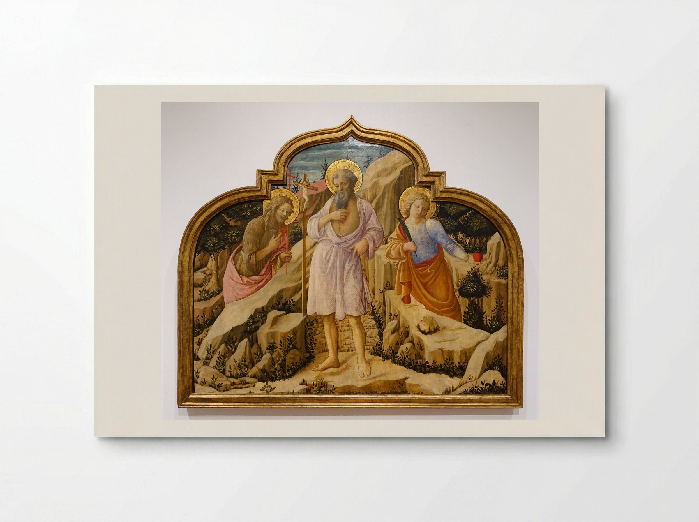 Saint Jerome in the Desert with Saints John the Baptist and Ansanus - Filippo Lippi - Poster