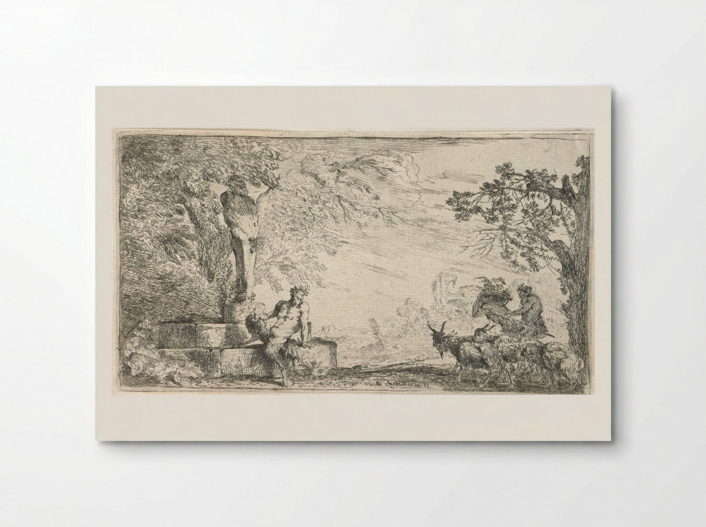 Satyr Seated by a Term - Giovanni Benedetto Castiglione - Poster