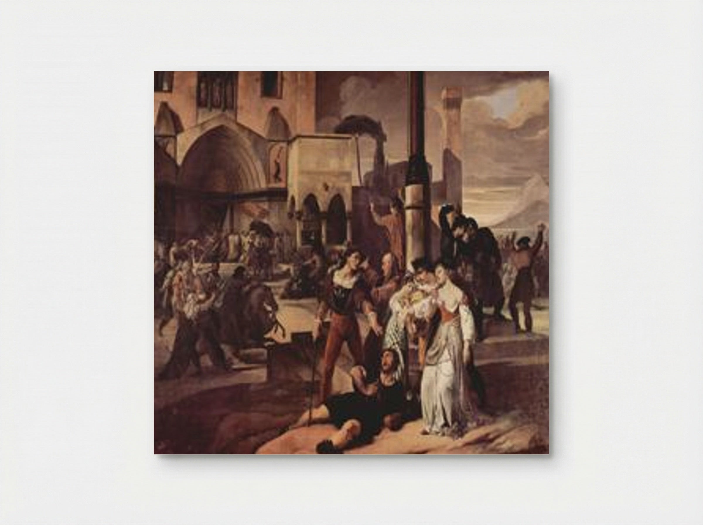 Sicilian Evenings Painting Series, Scene 1 - Francesco Hayez - Poster