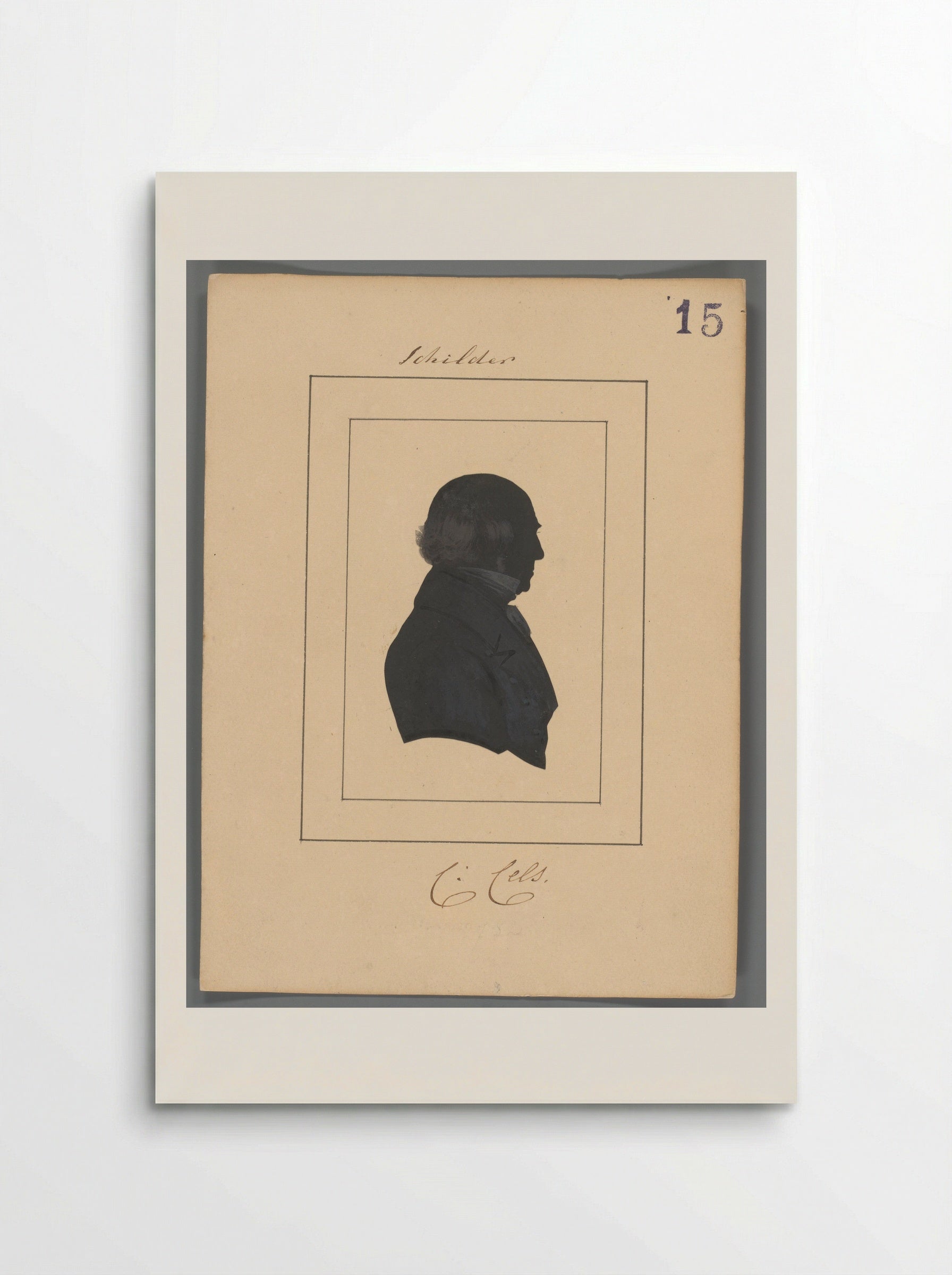 Silhouetportret van Cornelis Cels - Elisabeth Alida Haanen - Poster