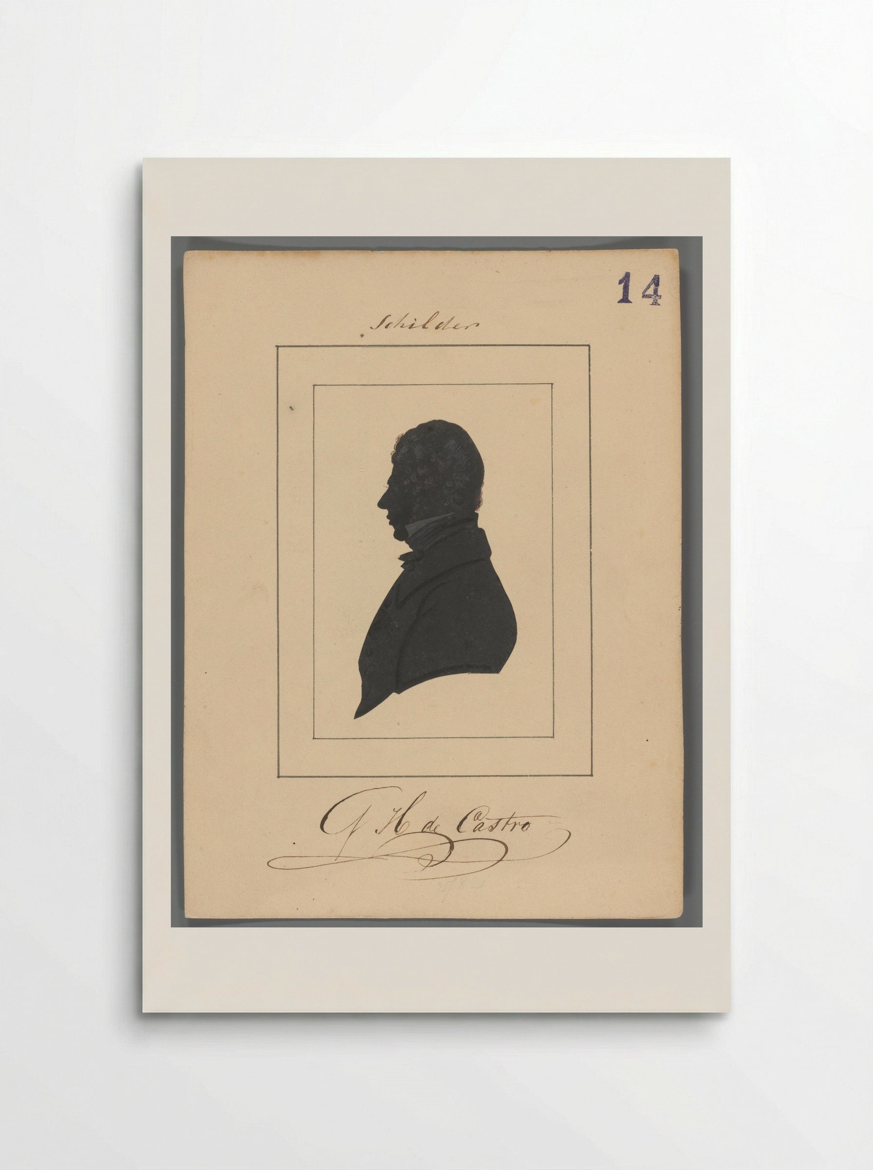 Silhouetportret van Gabriël Henriques de Castro - Elisabeth Alida Haanen - Poster