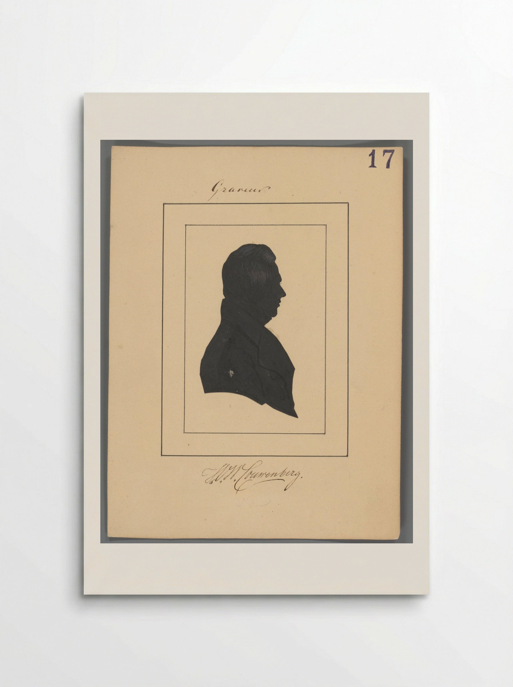 Silhouetportret van Henricus Wilhelmus Couwenberg - Elisabeth Alida Haanen - Poster