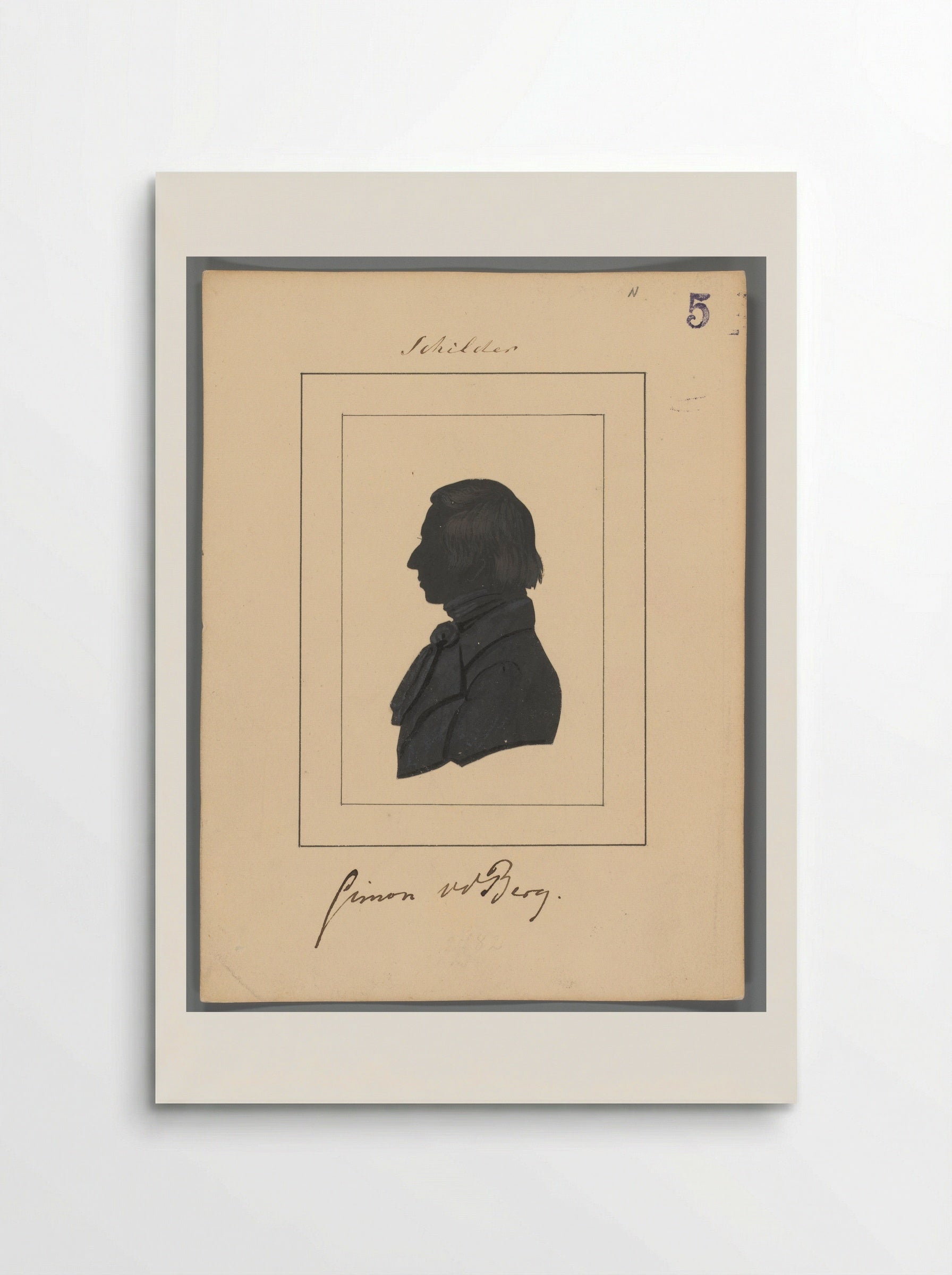 Silhouetportret van Simon van den Berg - Elisabeth Alida Haanen - Poster
