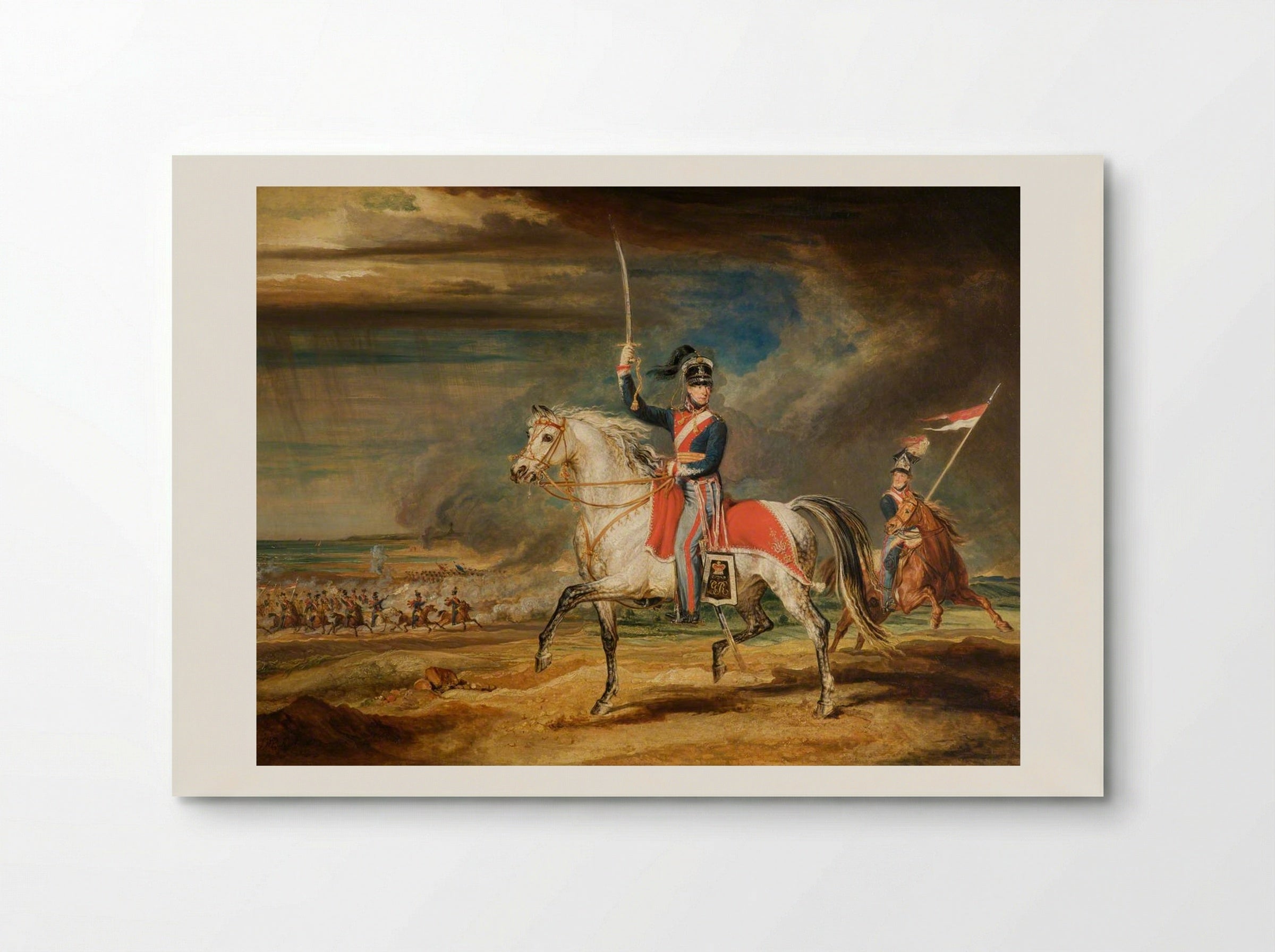 Sir John Leicester, Bt, Exercising His Regiment of Cheshire Yeomanry on the Sands at Liverpool - James Ward - Poster