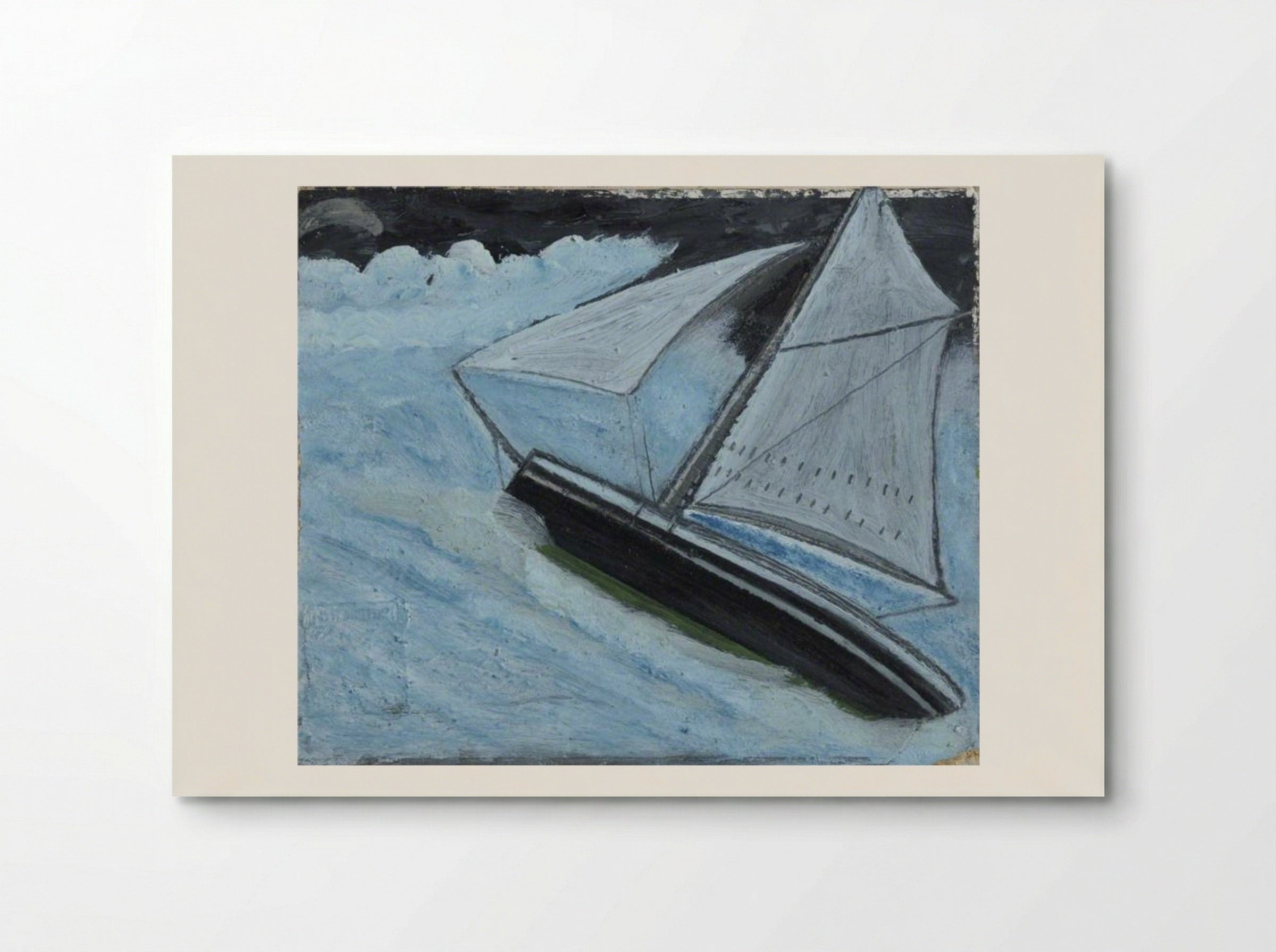 Small Boat in a Rough Sea - Alfred Wallis - Poster