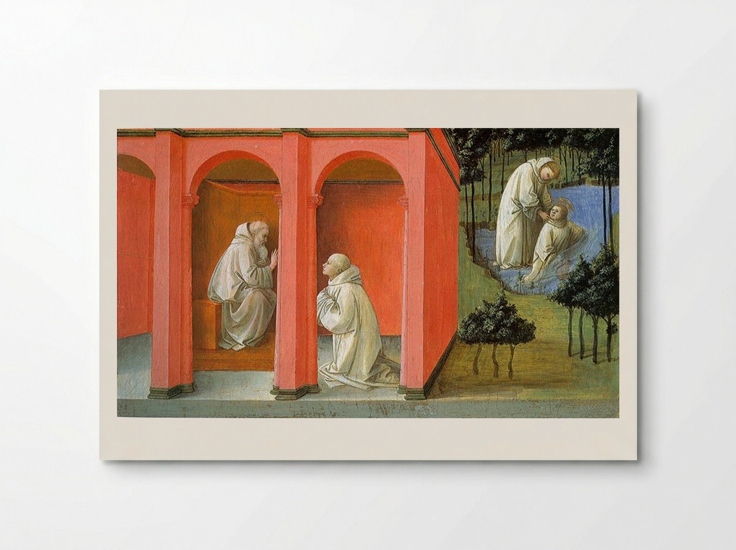 St. Benedict Orders St. Maurus to the Rescue of St. Placidus - Filippo Lippi - Poster