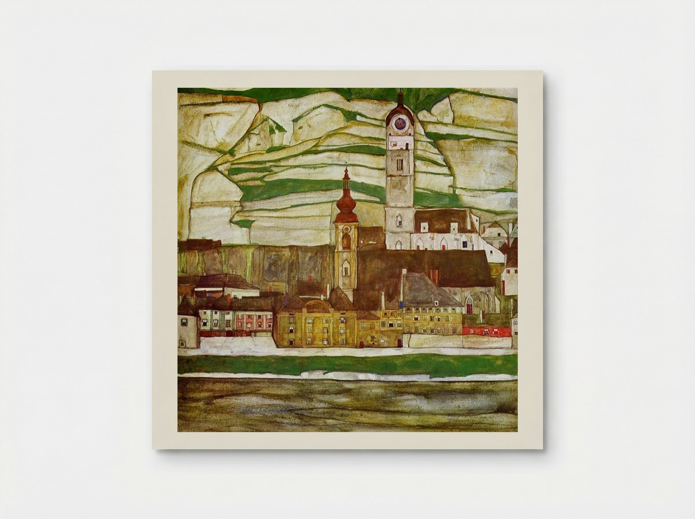 Stein on the Danube, Seen from the South - Egon Schiele - Poster