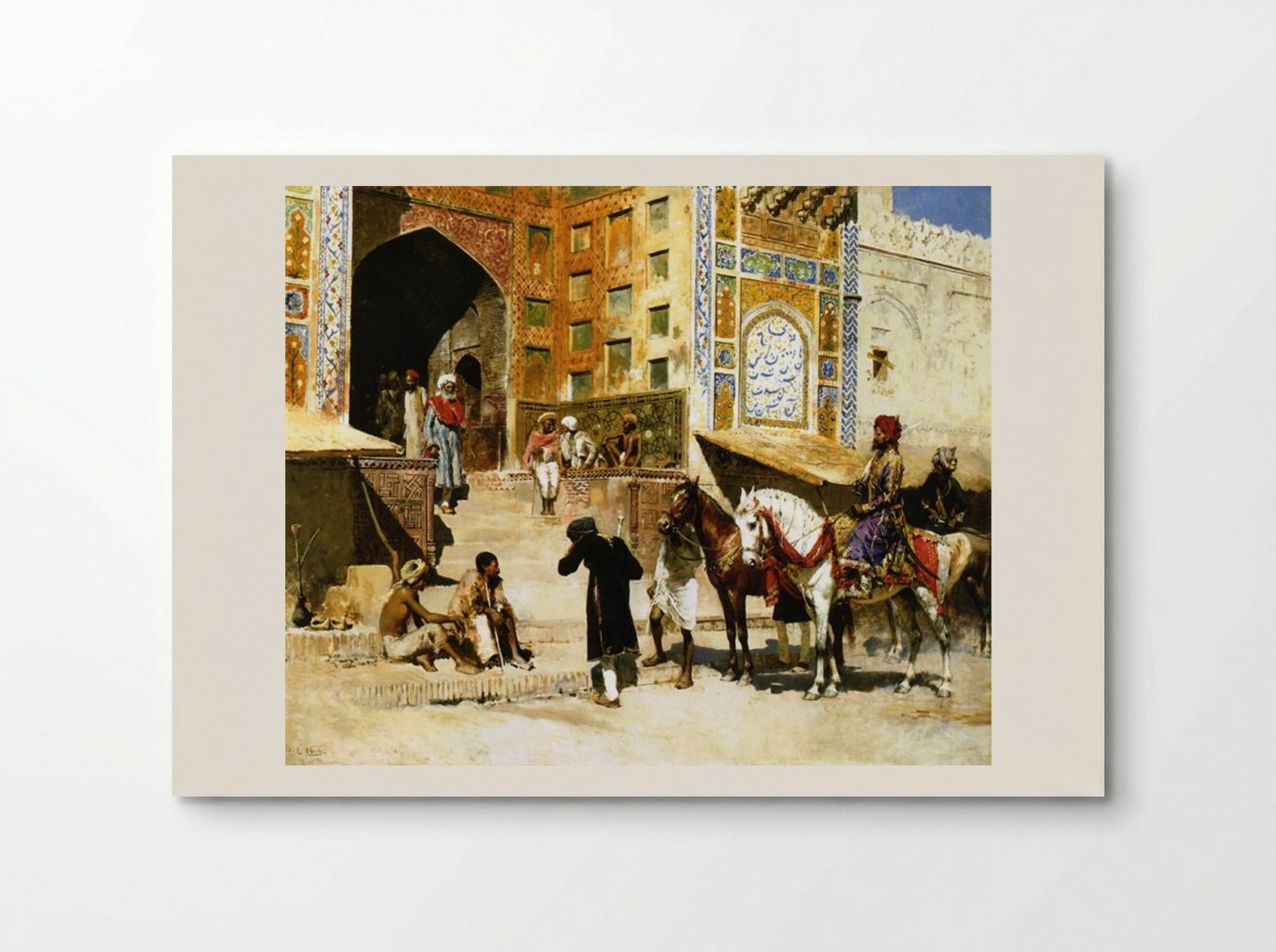 Steps of the Mosque Vazirkham, Lahore - Edwin Lord Weeks - Poster