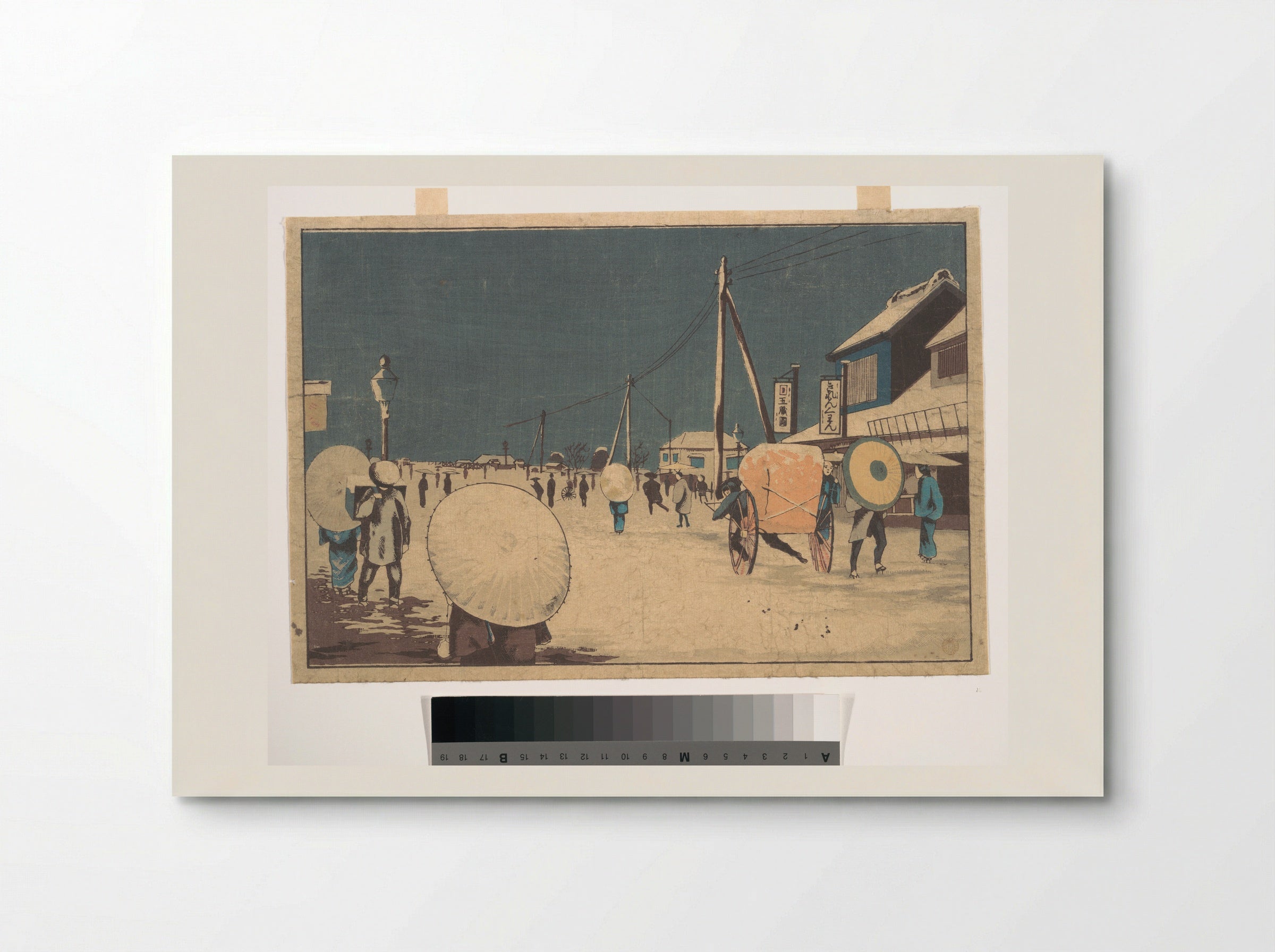Street Scene in the Outskirts of Edo on an Evening in Winter - Kobayashi Kiyochika - Poster