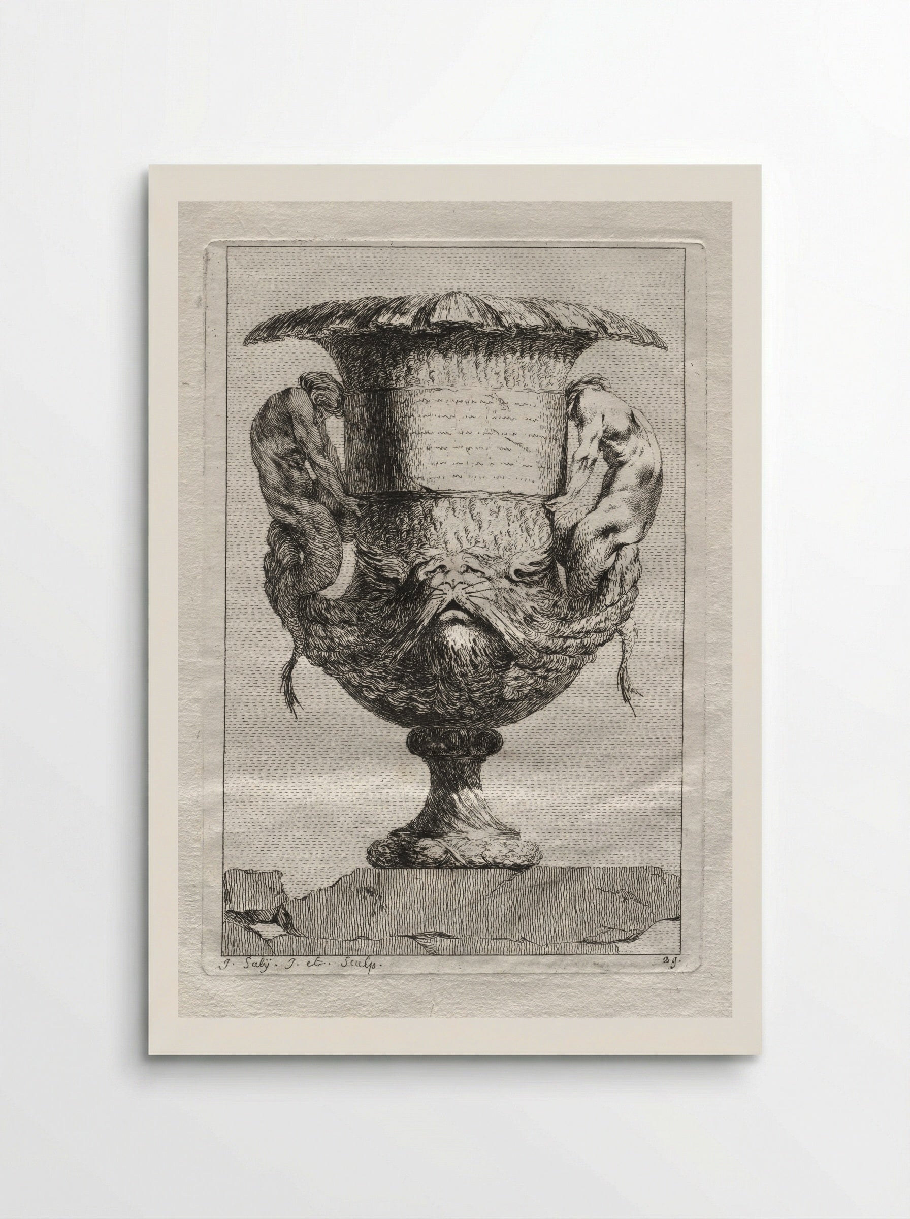 Suite of Vases: Plate 15 - Jacques François Saly - Poster