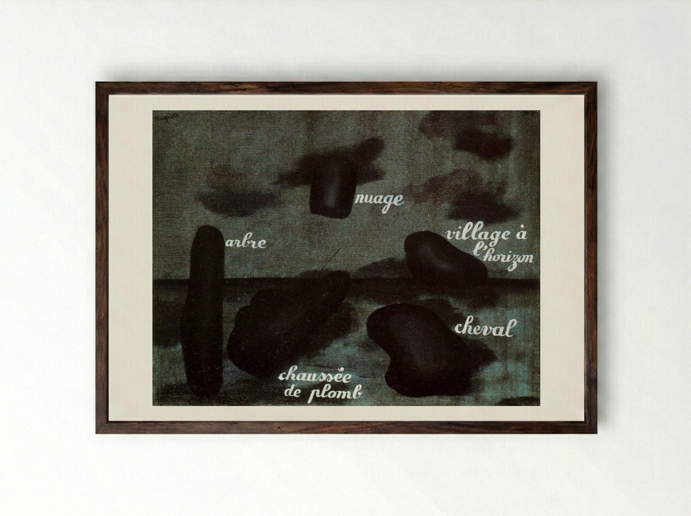 Swift Hope - René Magritte - Framed Print Dark Wood