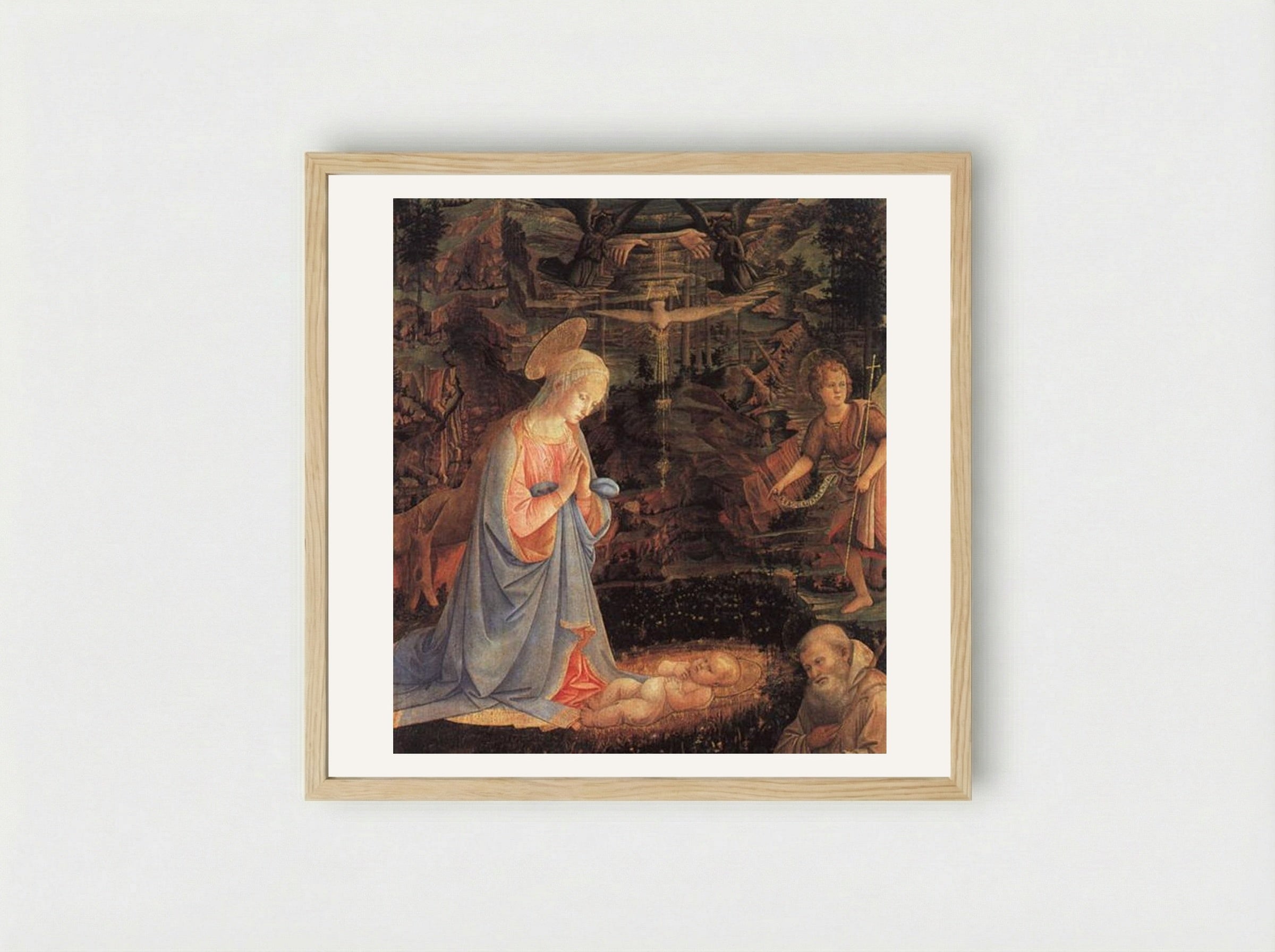 The Adoration of the Child - Paolo Uccello - Framed Print Wood