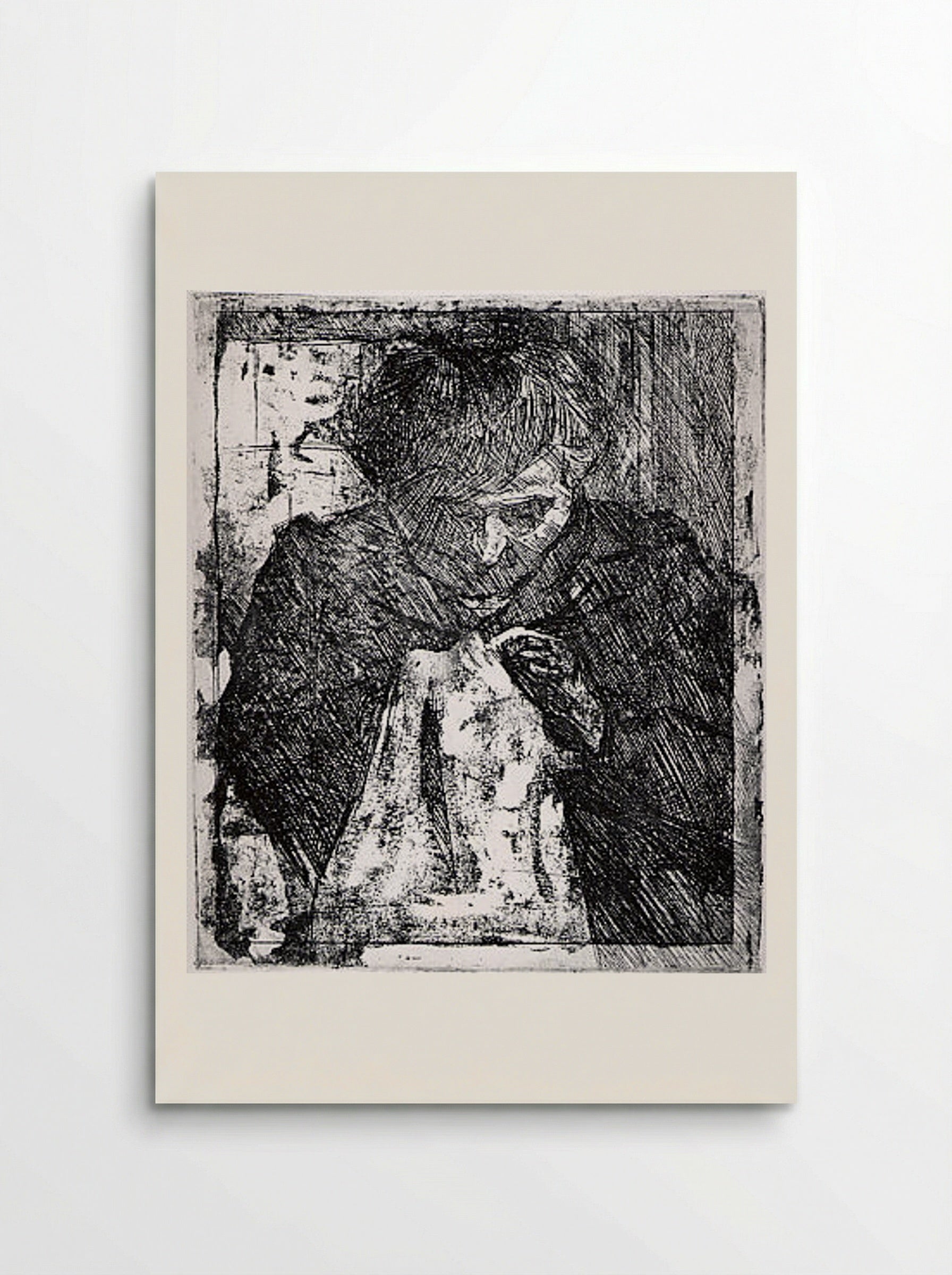 The Artist's Mother Sewing - Umberto Boccioni - Poster