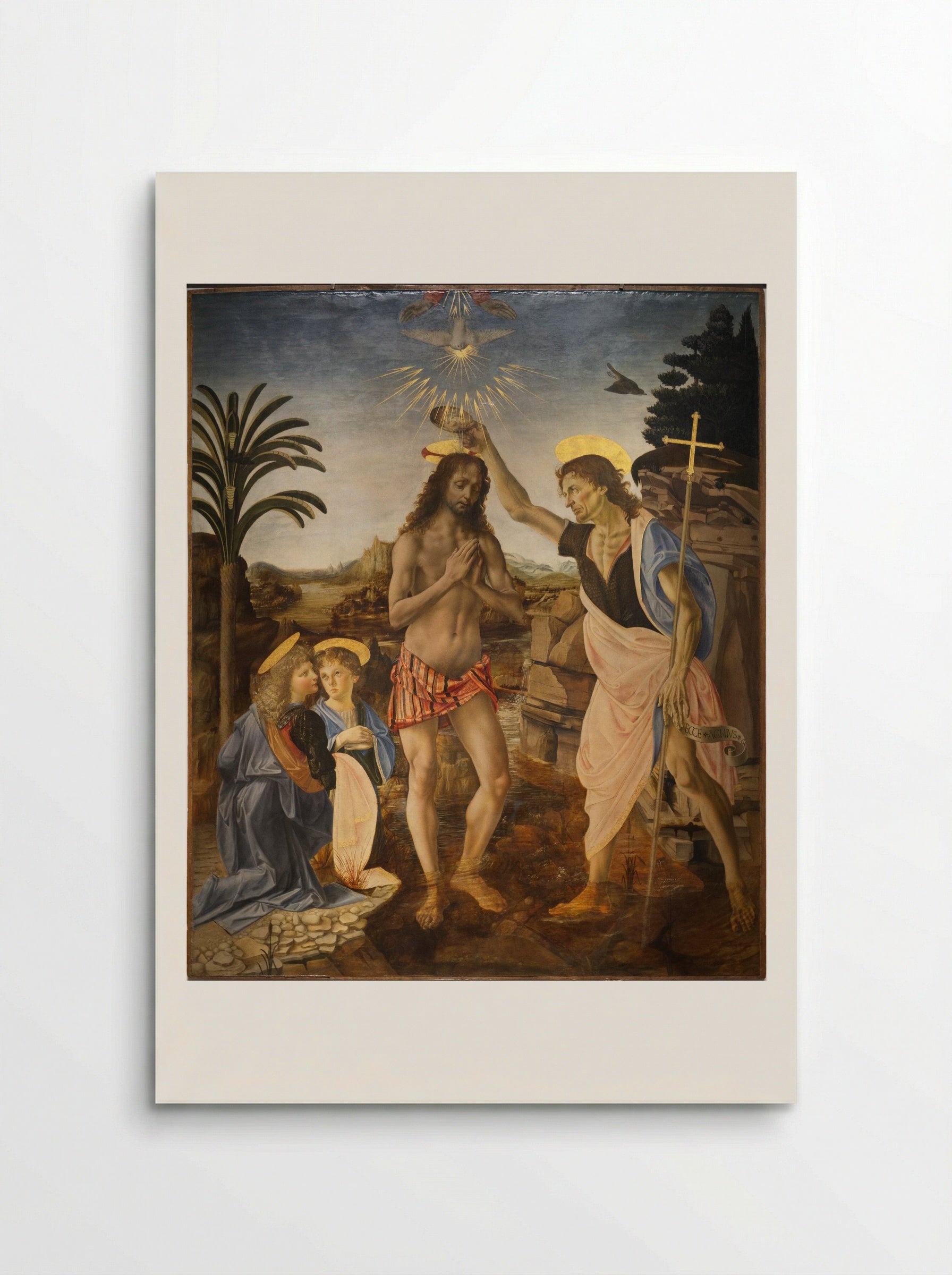 The Baptism of Christ - Andrea del Verrocchio and Leonardo da Vinci - Poster