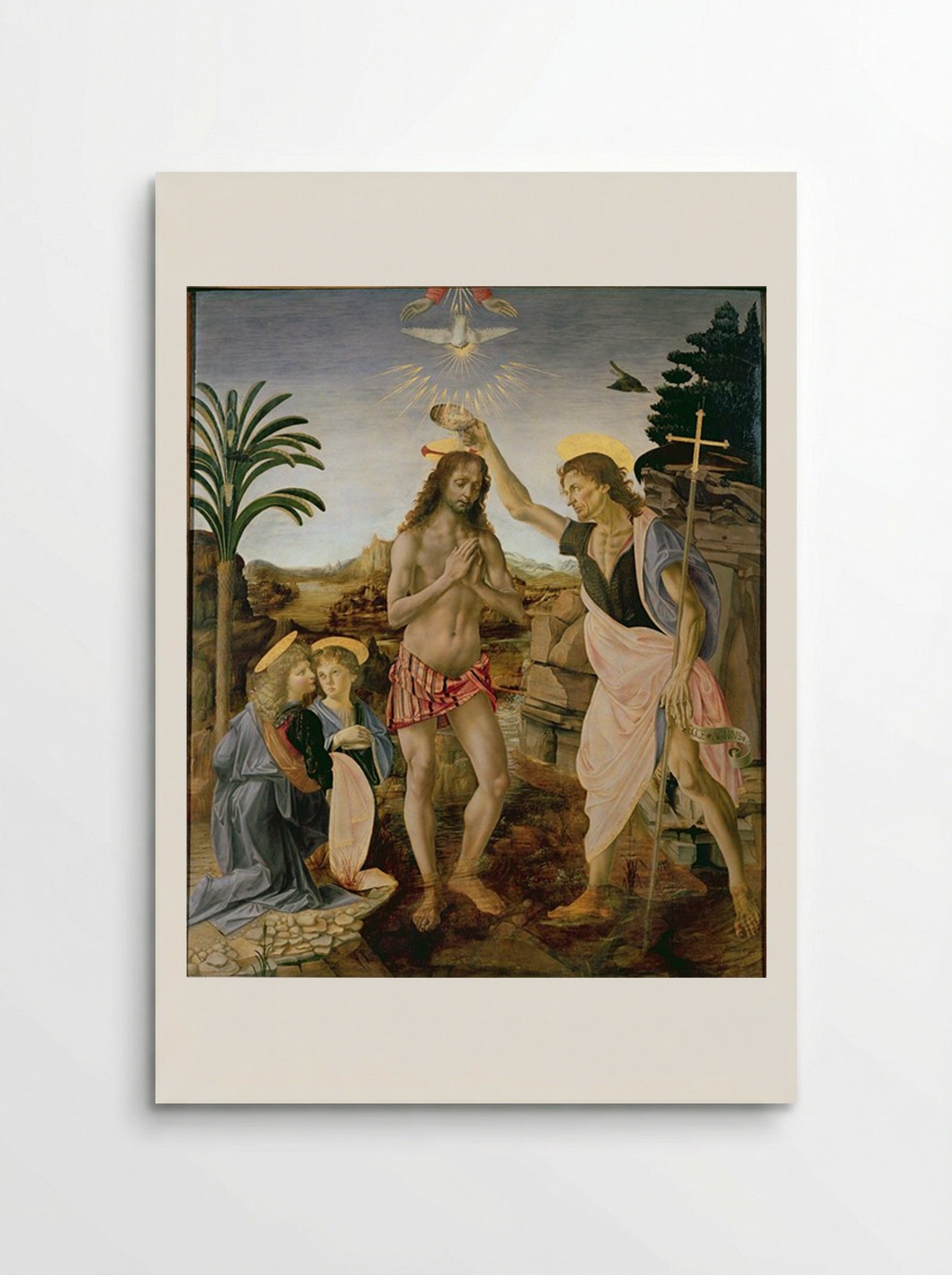 The Baptism of Christ - Andrea del Verrocchio and Leonardo da Vinci - Poster