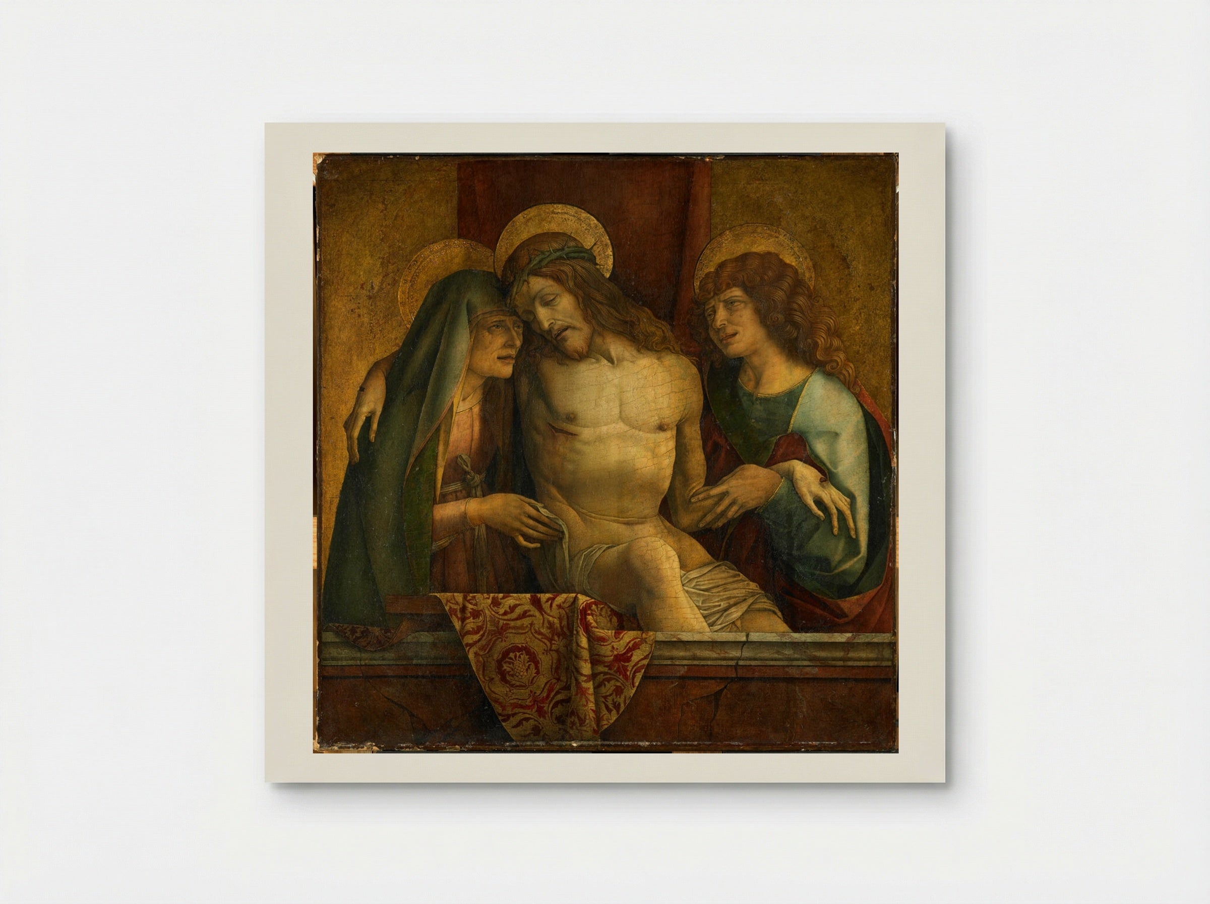 The Dead Christ between the Virgin and Saint John the Evangelist - Carlo Crivelli - Poster