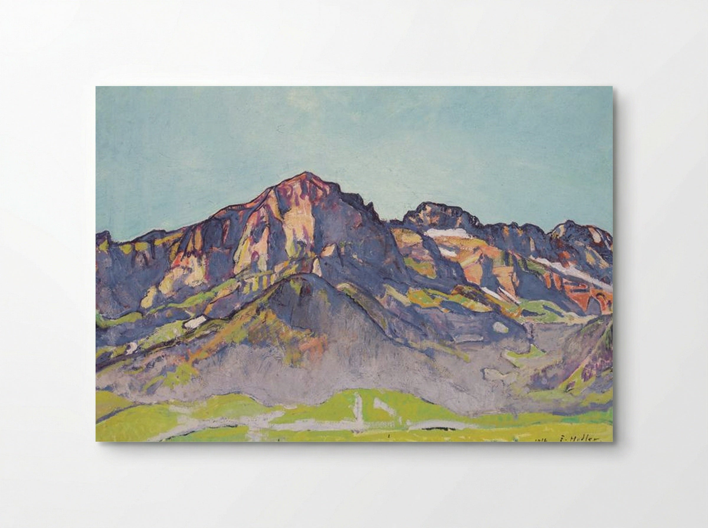 The Dents Blanches in Champéry at the morning sun - Ferdinand Hodler - Poster
