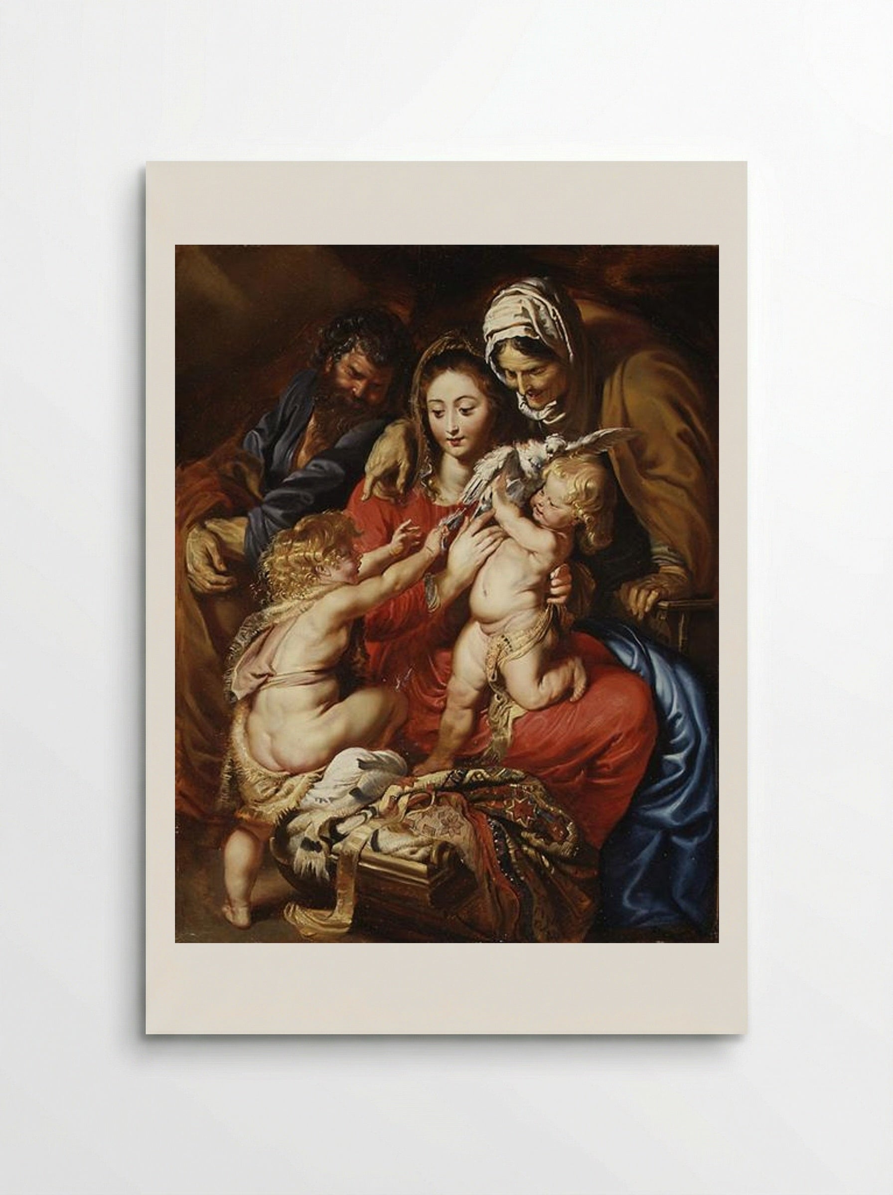 The Holy Family with Saint Elizabeth, Saint John, and a Dove - Peter Paul Rubens - Poster