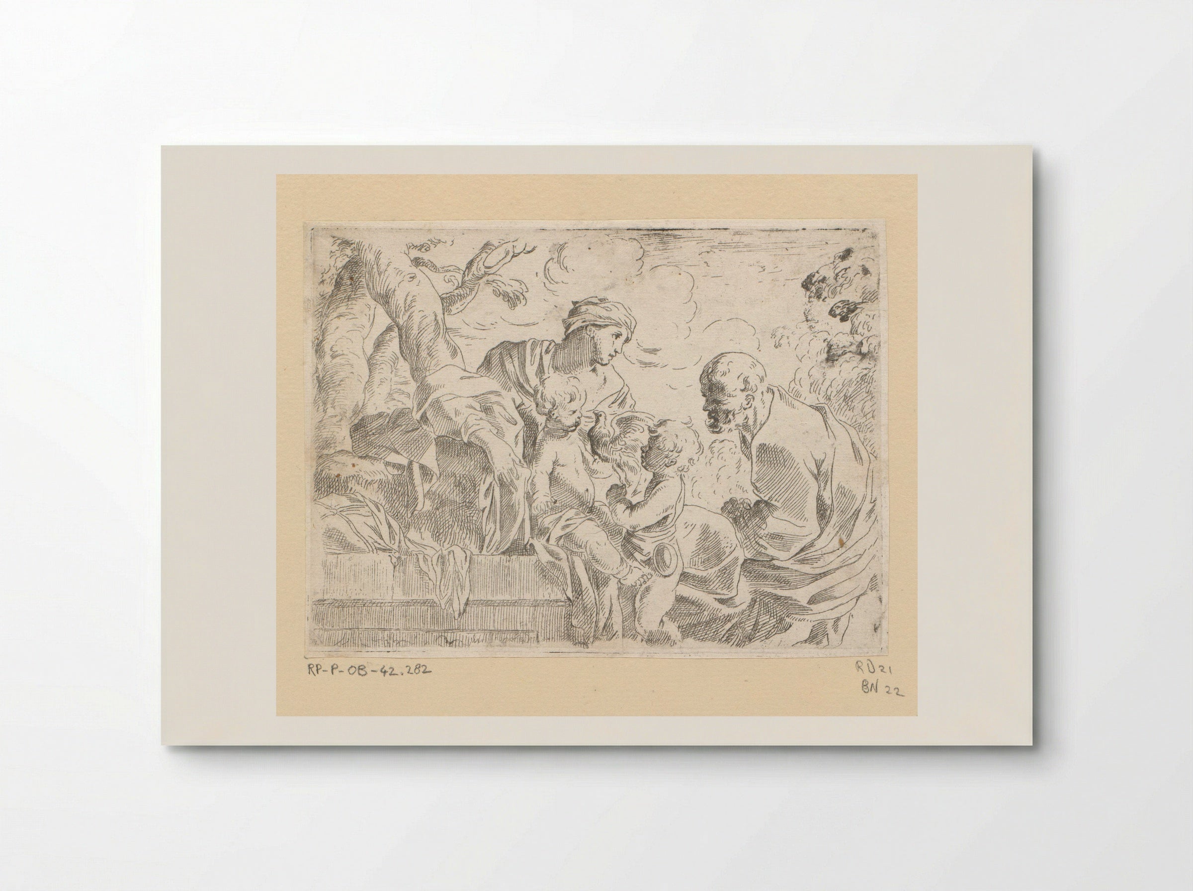 The Holy Family with the Infant Saint John the Baptist and a Bird - Sébastien Bourdon - Poster