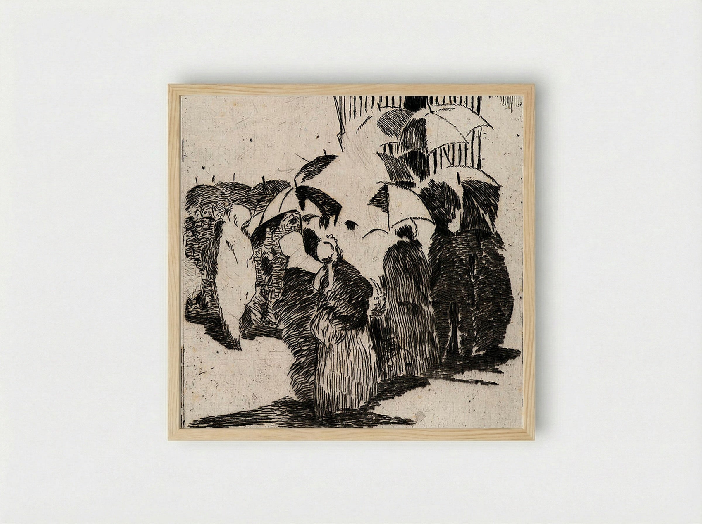The Line at the Butcher's Shop - Édouard Manet - Framed Print Wood
