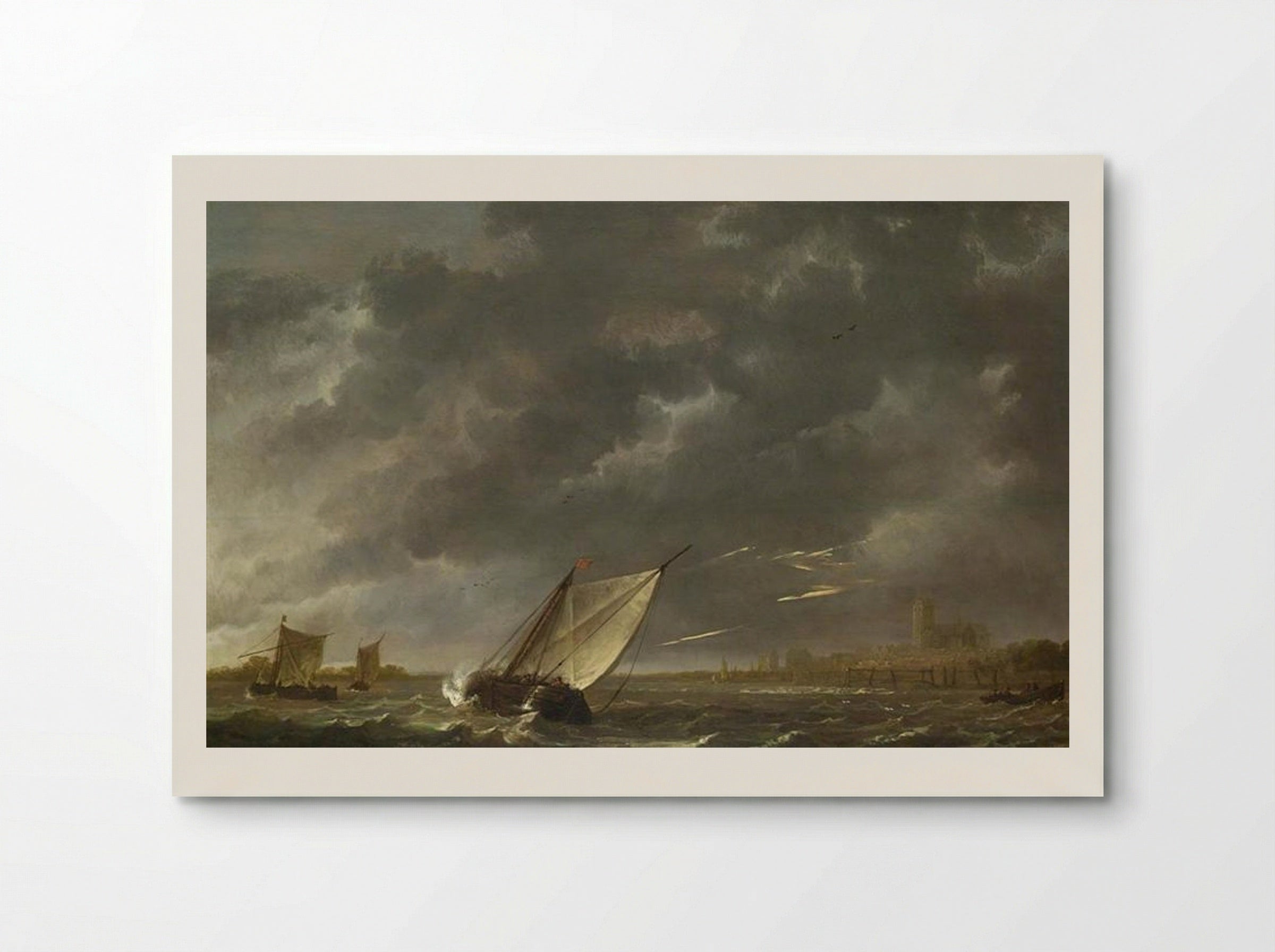 The Maas at Dordrecht in a Storm - Aelbert Cuyp - Poster