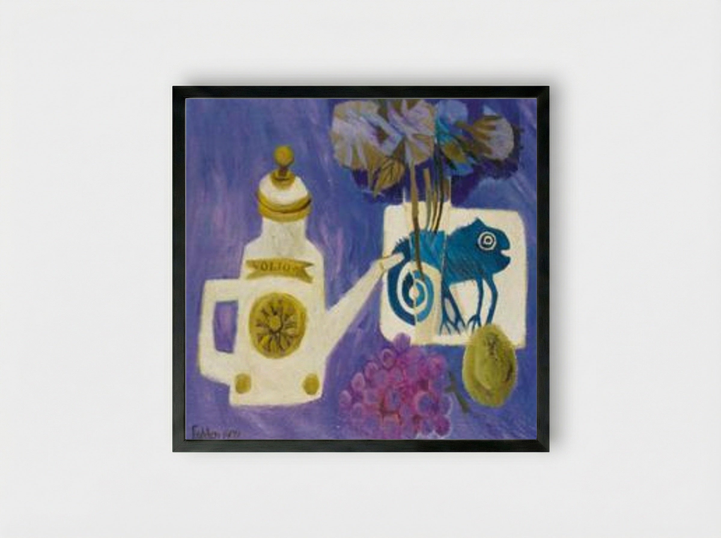 The Oil Can - Mary Fedden - Framed Print Black