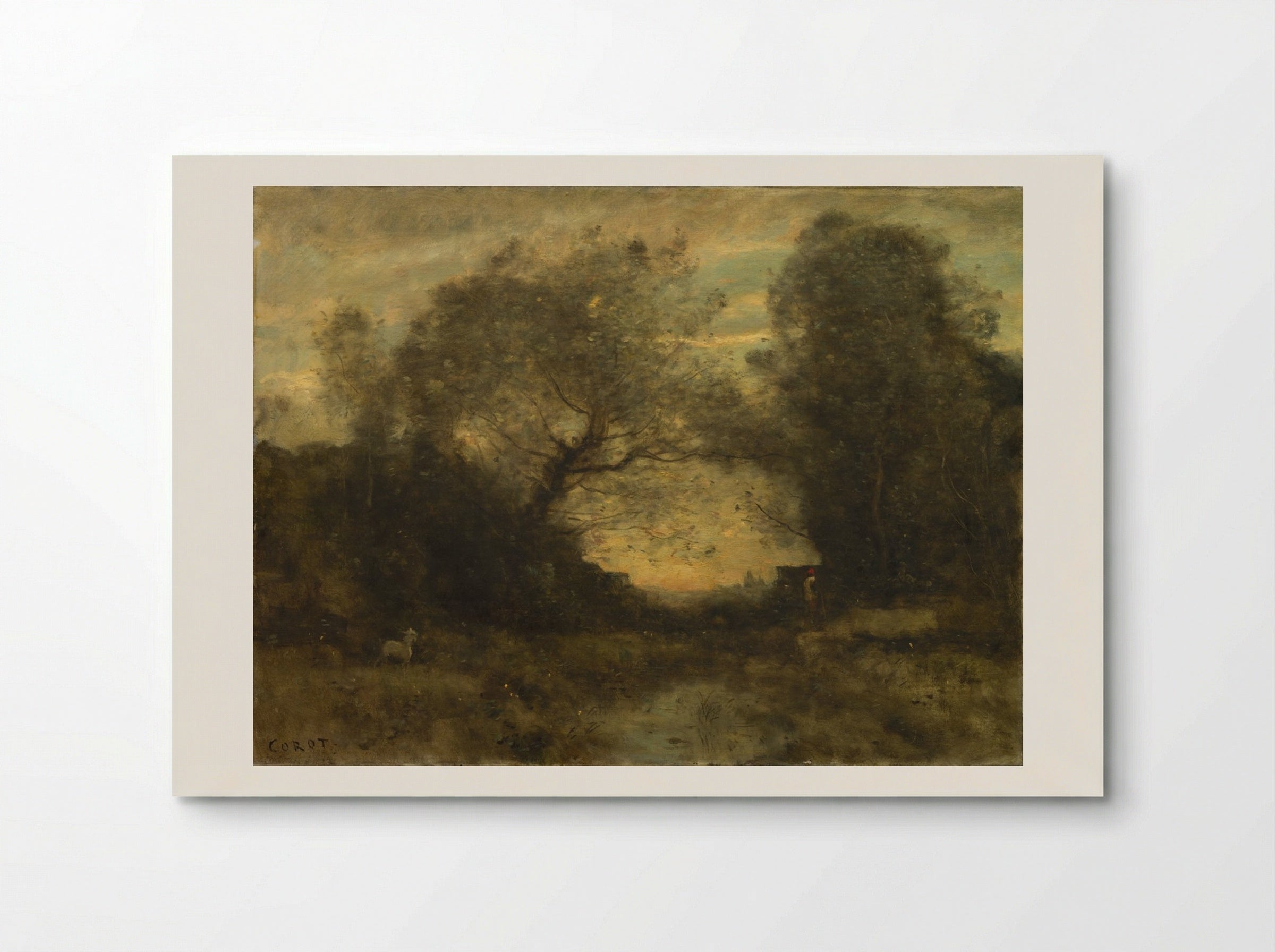 The Pond at the Entrance of the Woods - Jean-Baptiste-Camille Corot - Poster