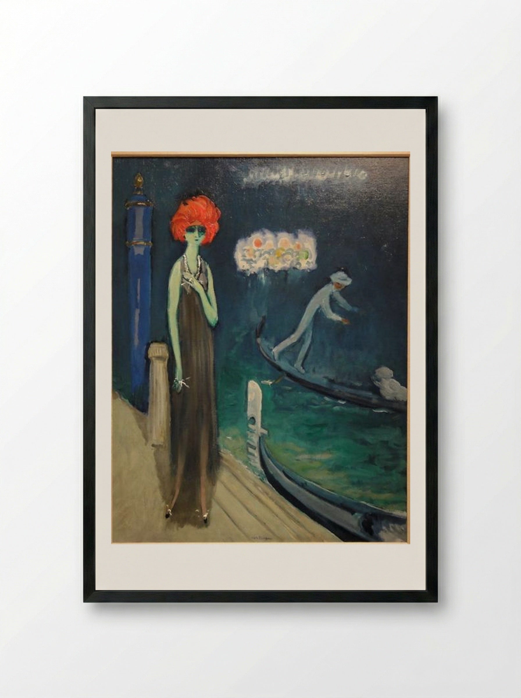 The Quai, Venice - Kees van Dongen - Framed Print Black