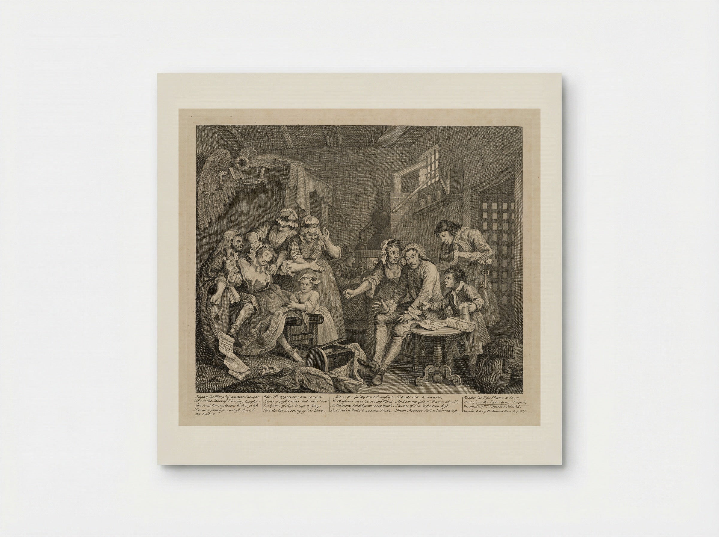 The Rake and His Family in Debtor's Prison - William Hogarth - Poster