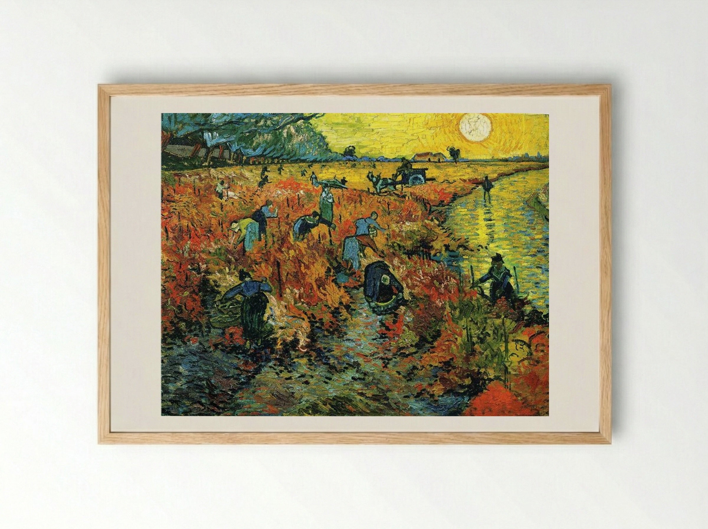 The Red Vineyard - Vincent van Gogh - Framed Print Wood