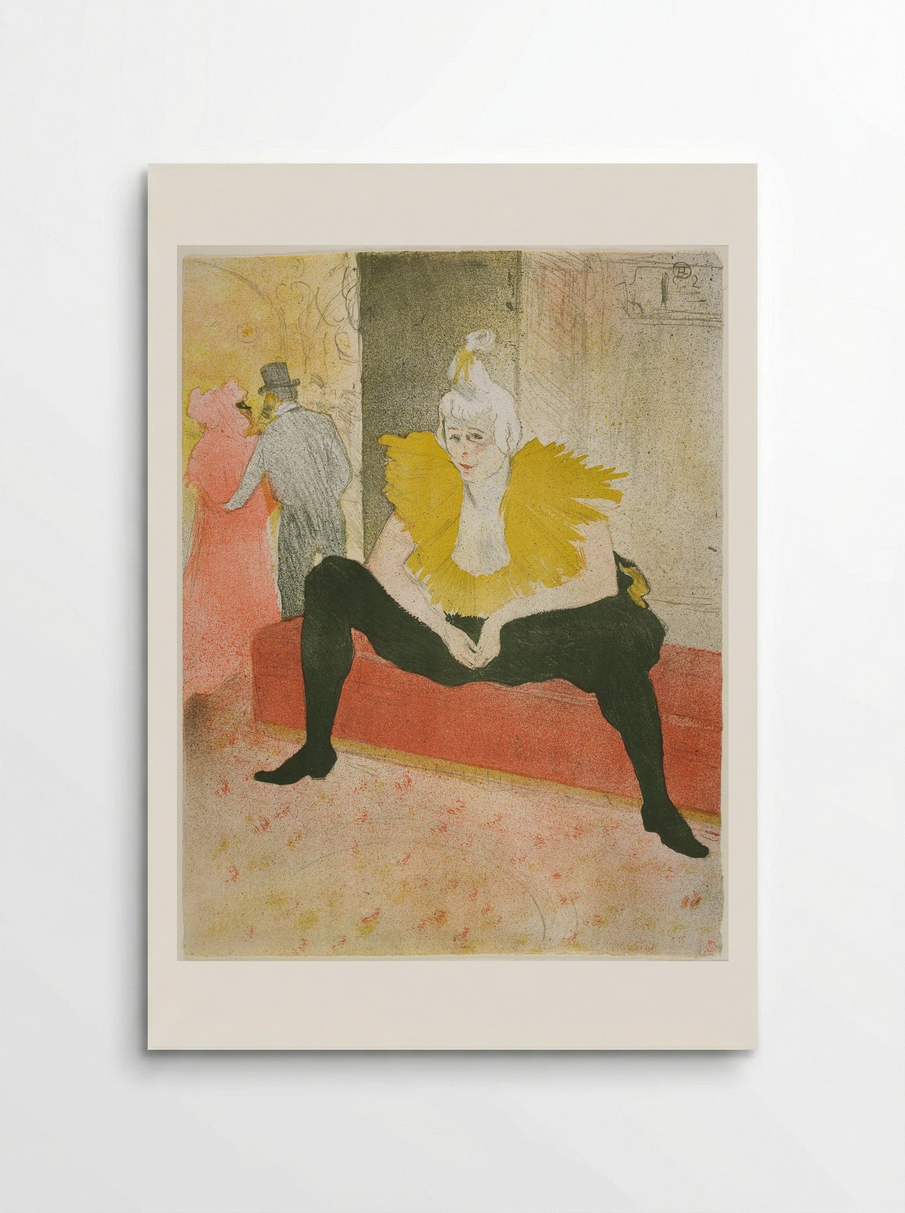 The Seated Clowness (Mademoiselle Cha-u-Kao) - Henri de Toulouse-Lautrec - Poster