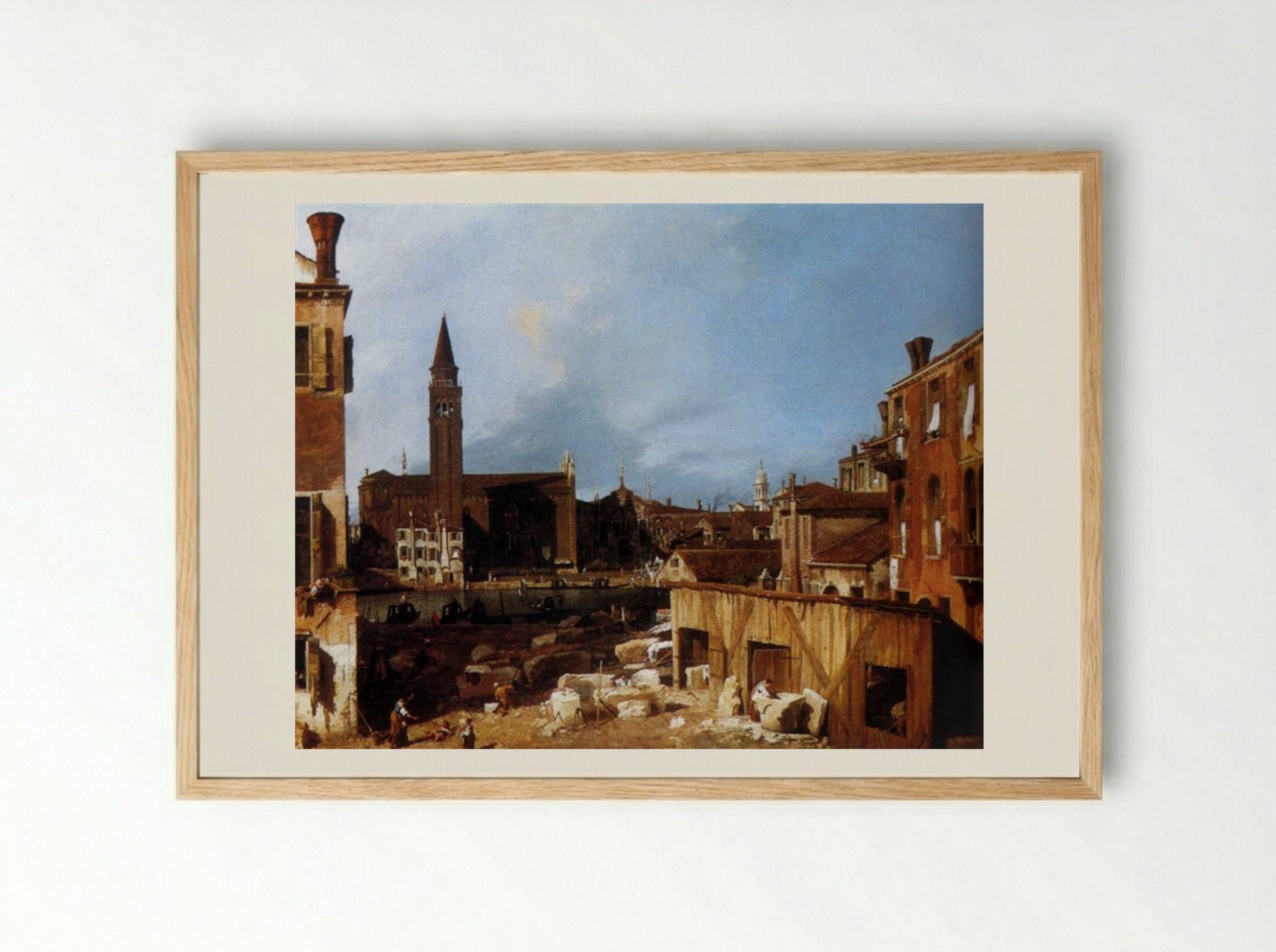 The Stonemason's Yard - Canaletto - Framed Print Wood