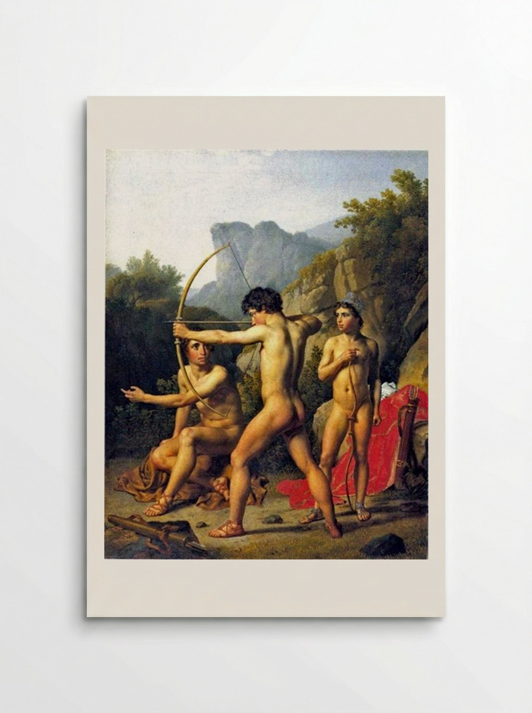 Three Spartan Boys Practising Archery - Christoffer Wilhelm Eckersberg - Poster