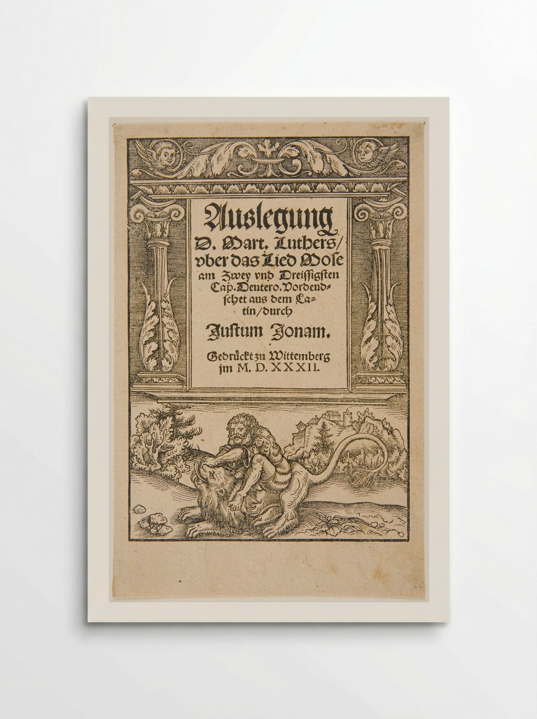 Title-Border (Samson Killing the Lion) - Lucas Cranach the Younger - Poster