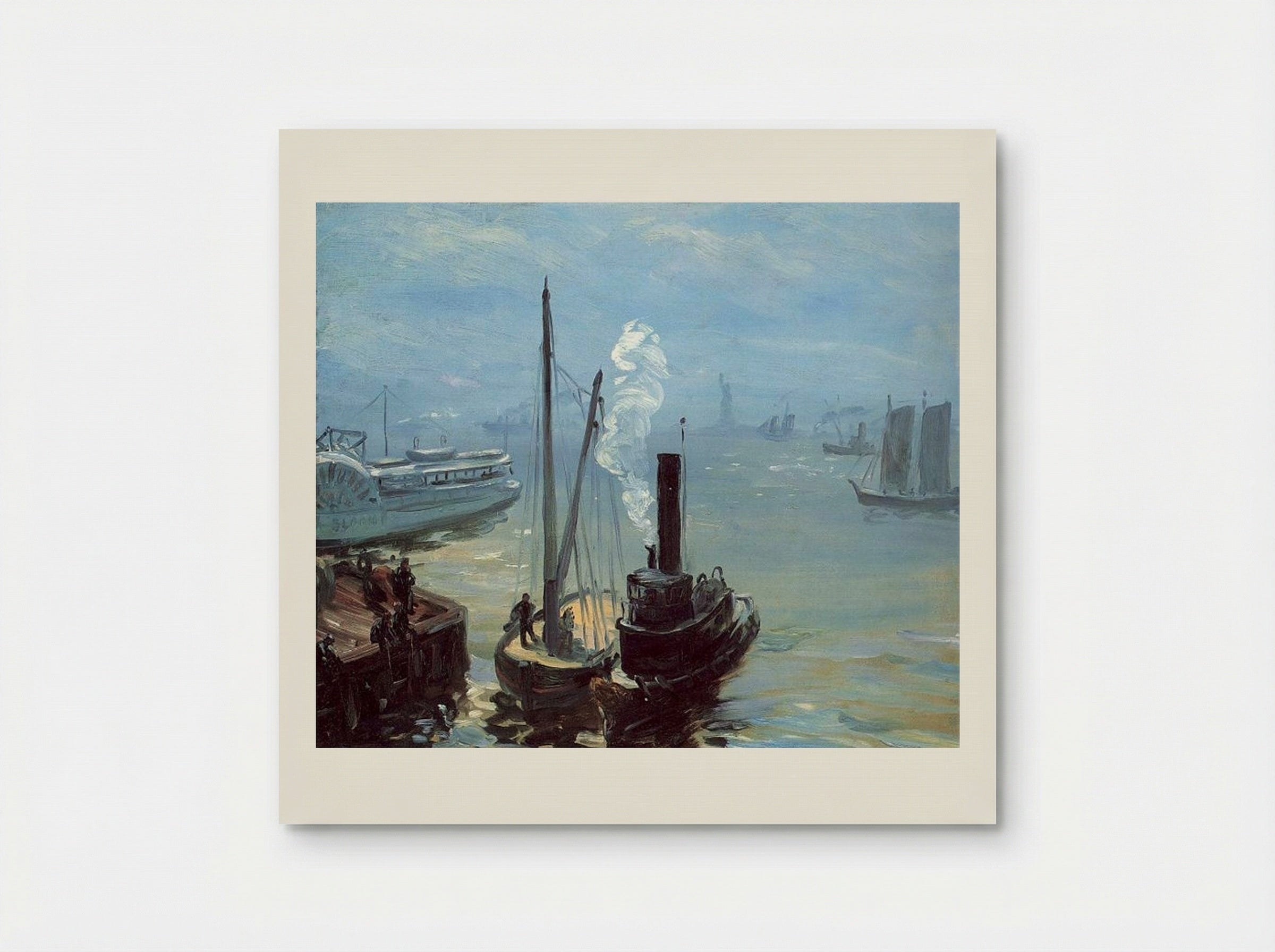 Tugboat and Lighter - William James Glackens - Poster