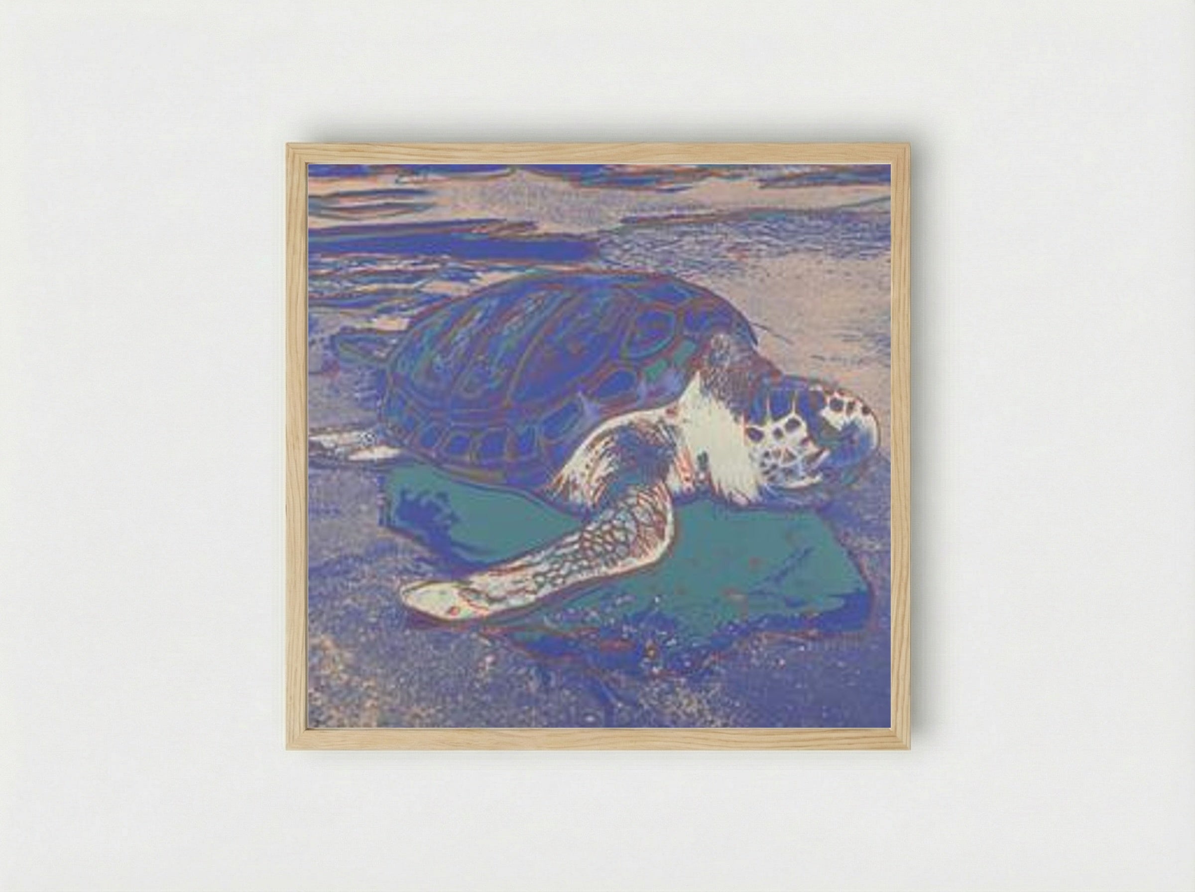 Turtle - Andy Warhol - Framed Print Wood