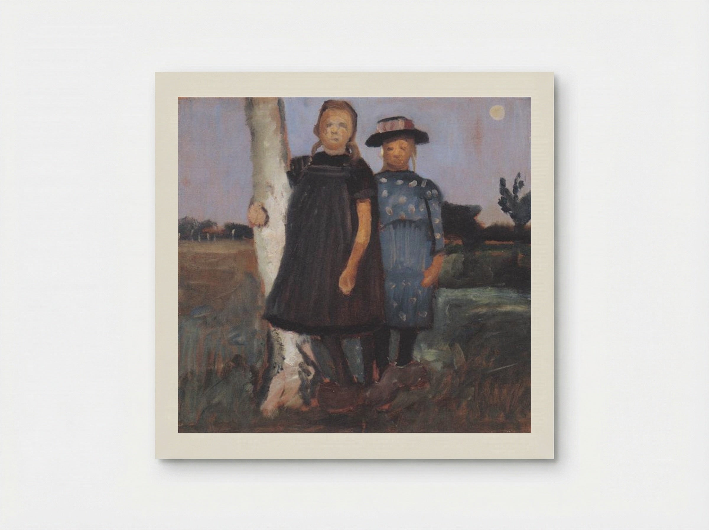 Two Girls Standing on the Birch Trunk - Paula Modersohn-Becker - Poster