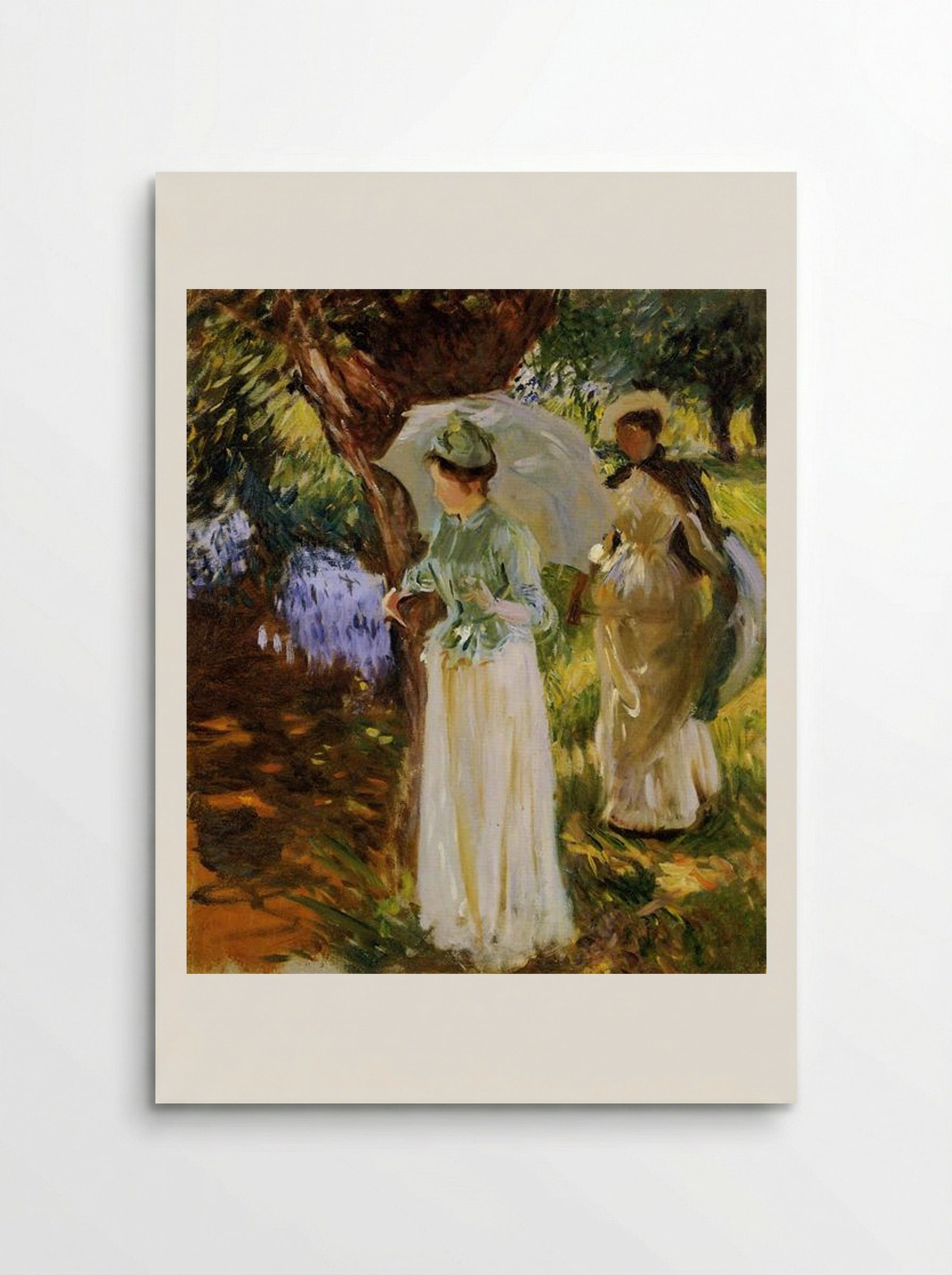 Two Girls with Parasols at Fladbury - John Singer Sargent - Poster