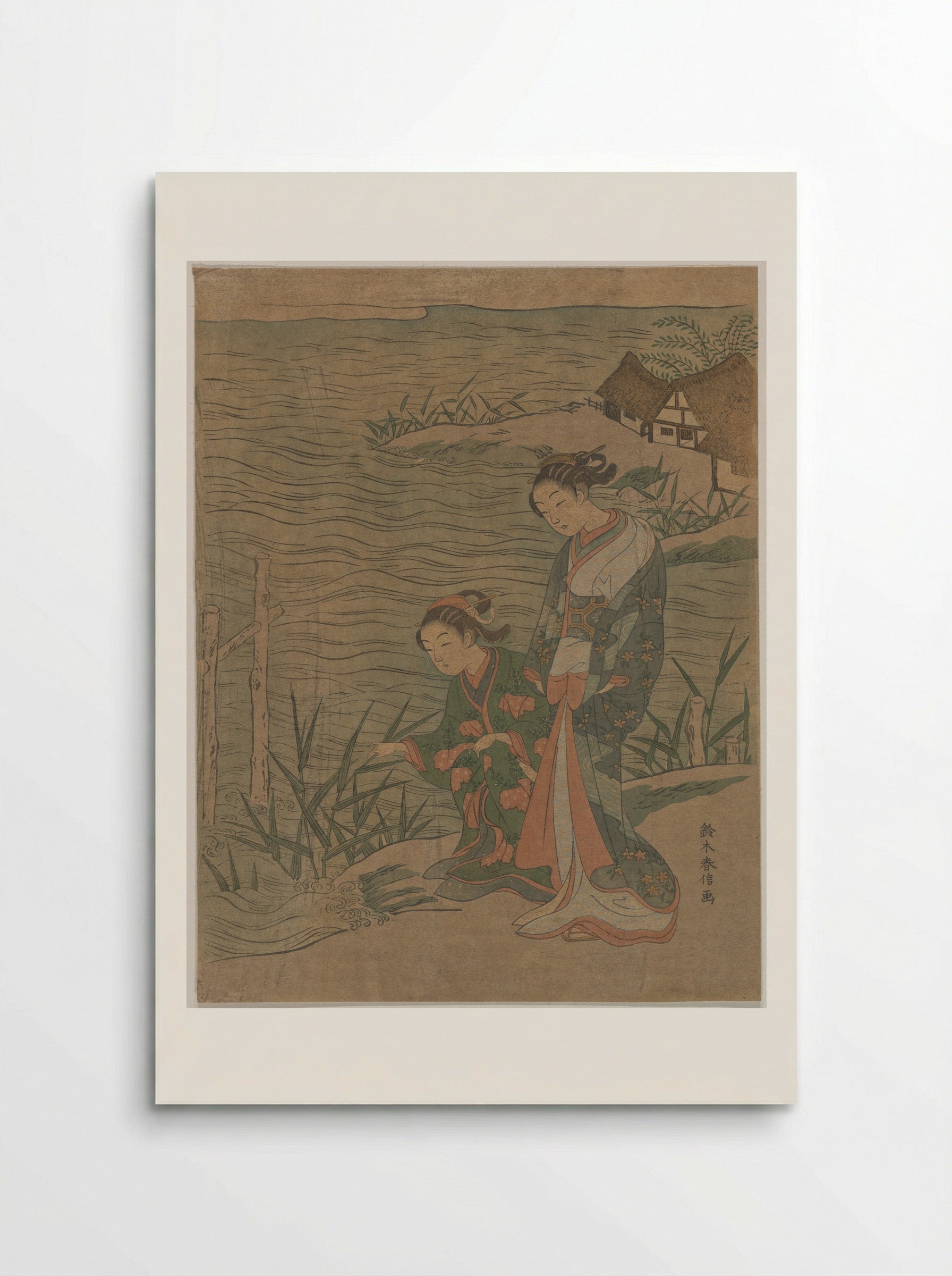 Two Young Ladies at the Shore - Suzuki Harunobu - Poster