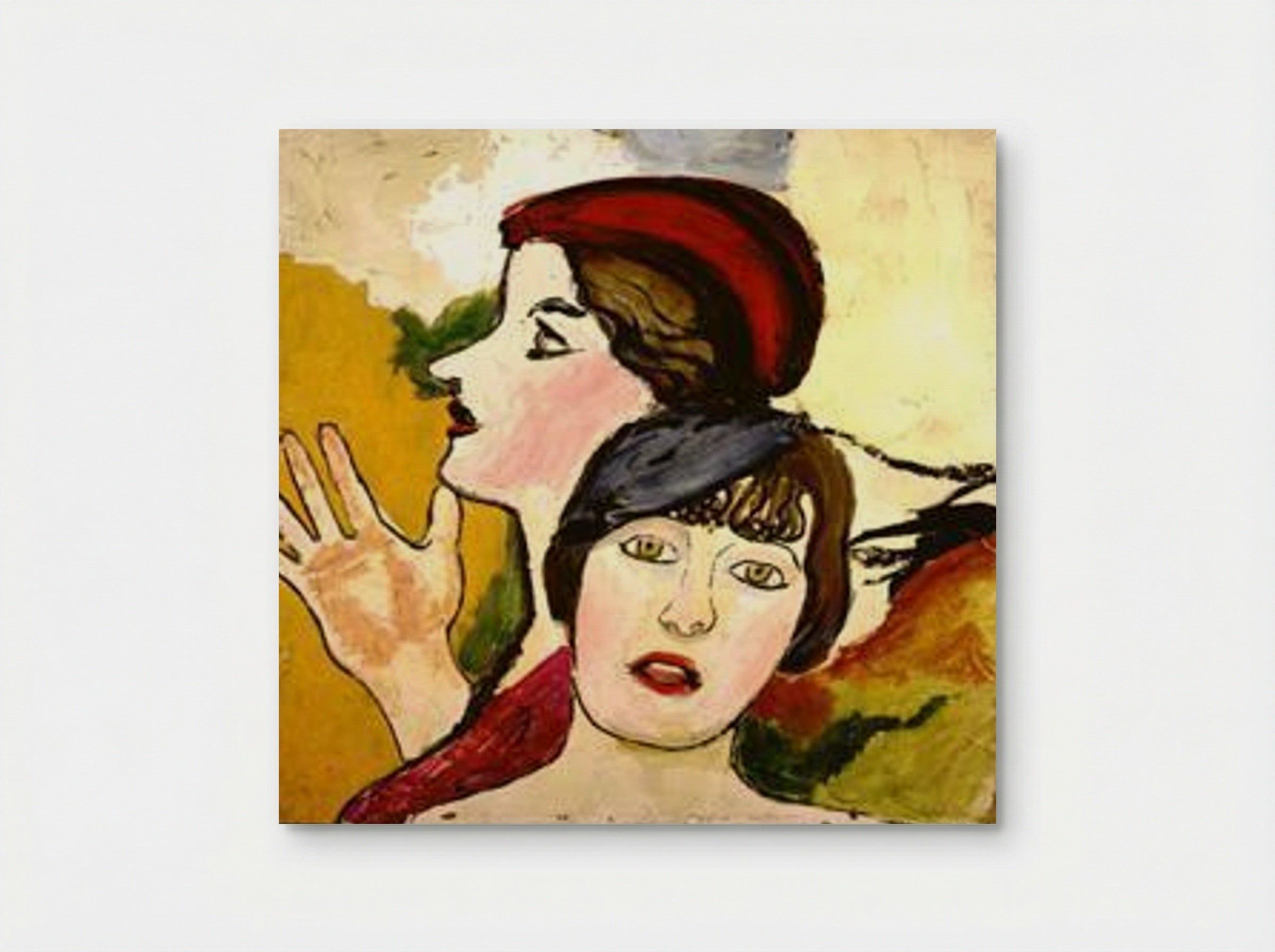 Two female heads in profile - Jean Dubuffet - Poster