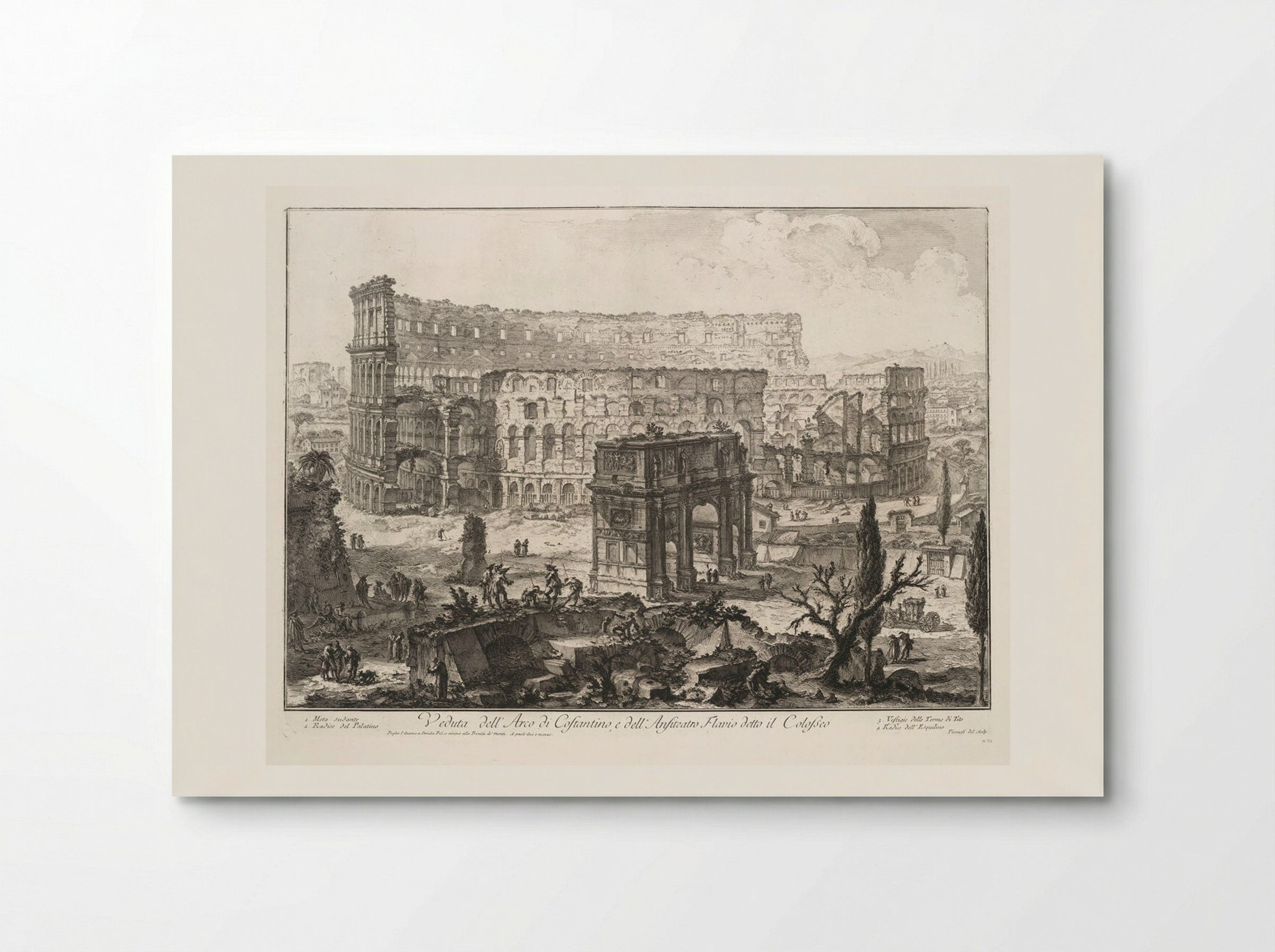 Veduta dell'Arco di Costantino e dell'Anfiteatro Flavio detto il Colosseo - Giovanni Battista Piranesi - Poster