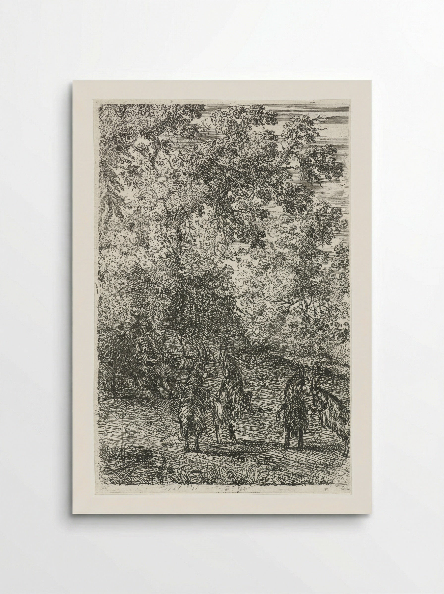 Vier geiten (Four Goats) - Claude Lorrain - Poster