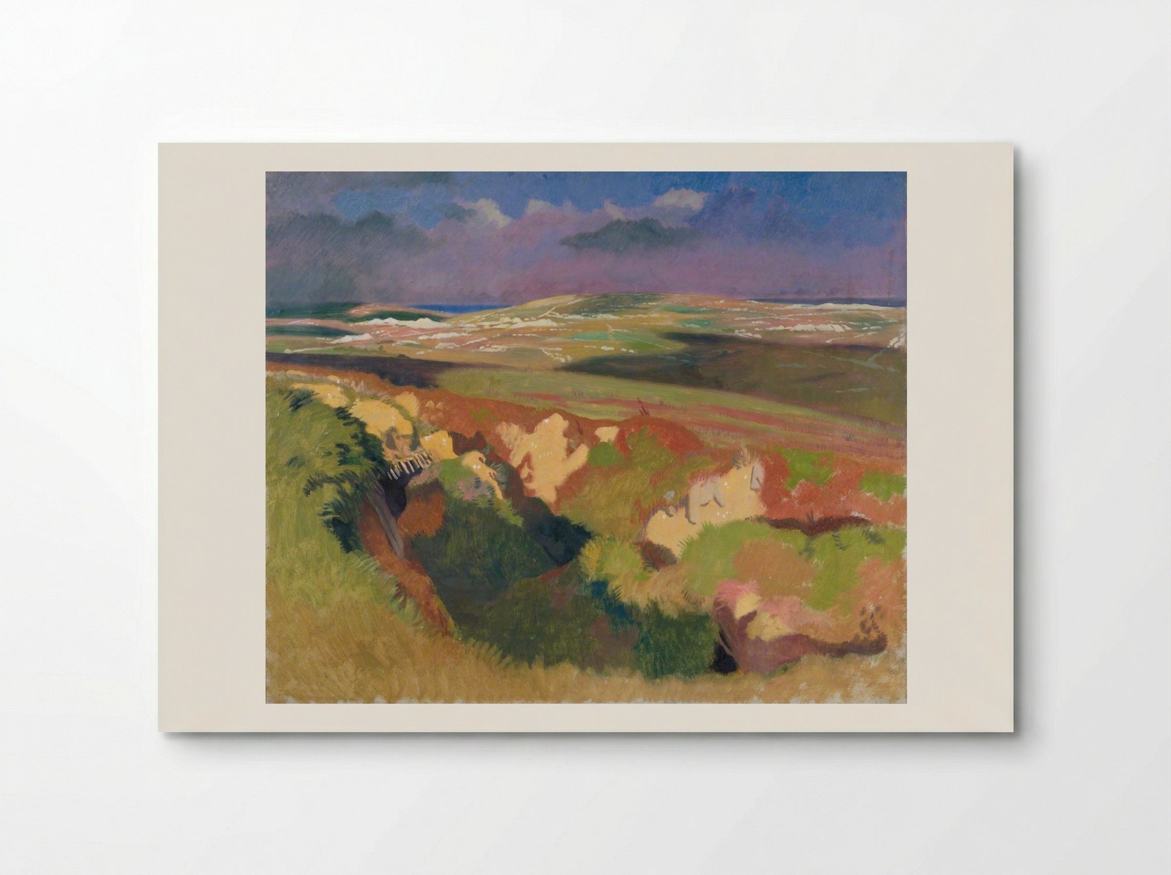 View from the Old British Trenches, Looking towards La Boisselle, Courcelette on the Left, Martinpuich on the Right - Sir William Orpen - Poster